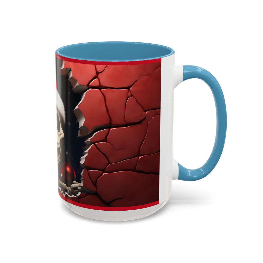 Holiday Skeleton Coffee Mug - Festive Skull Design, Unique Gift for Halloween, Christmas, Coffee Lovers, Drinkware