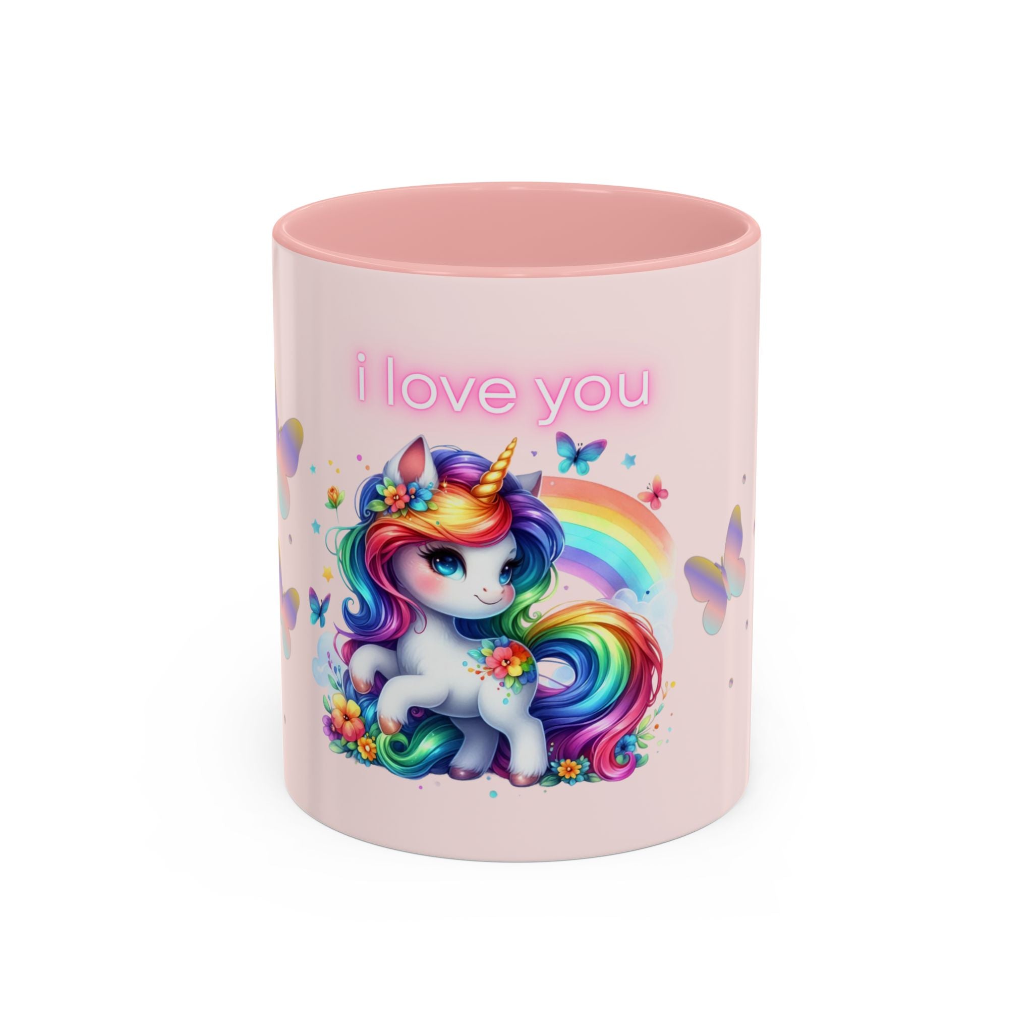Whimsical Unicorn Coffee Mug - I Love You, Cute Gift, Rainbow Lover, Fun Beverage Cup, Cheerful Drinkware