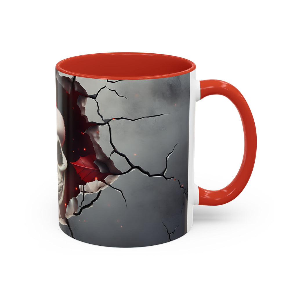 Skull Santa Accent Coffee Mug - Unique Holiday Gift, Halloween Decor, Gothic Style, Skull Lover Mug, Fun Coffee Cups