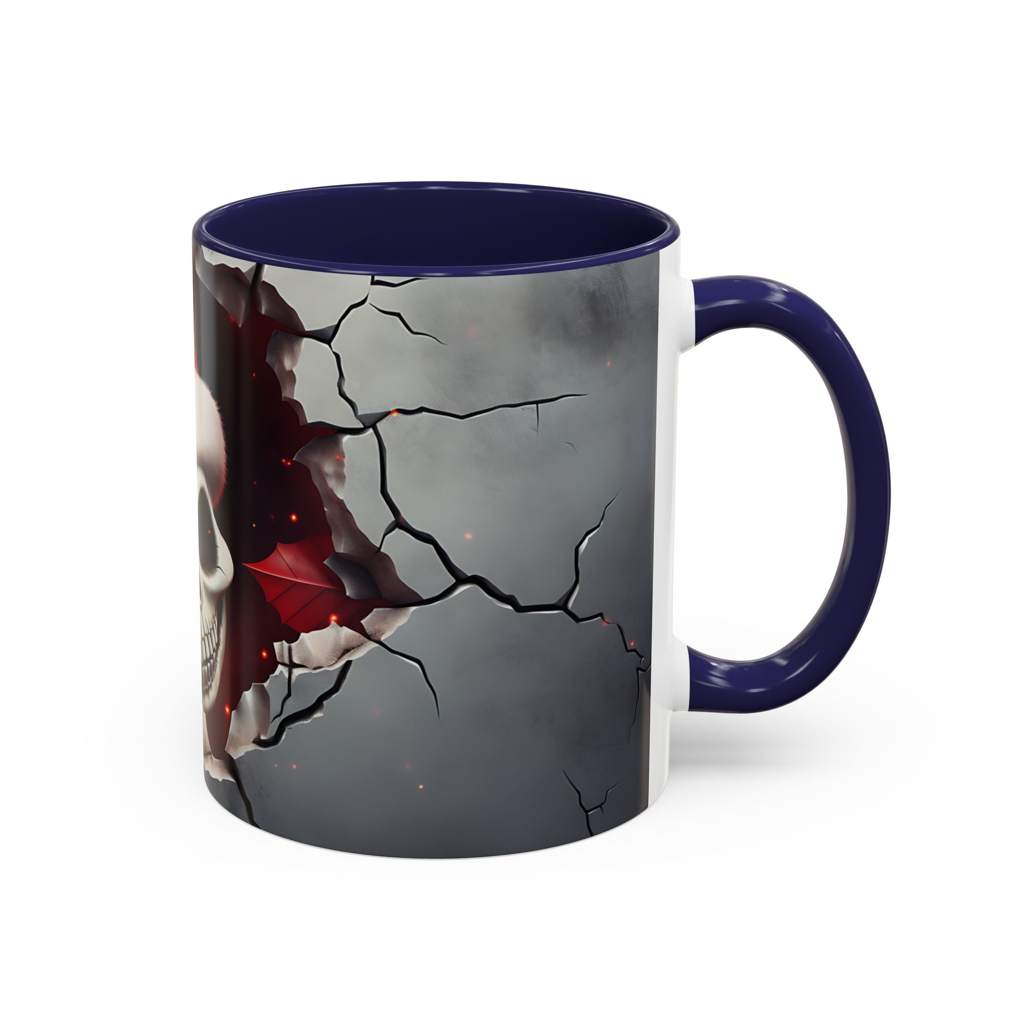 Skull Santa Accent Coffee Mug - Unique Holiday Gift, Halloween Decor, Gothic Style, Skull Lover Mug, Fun Coffee Cups