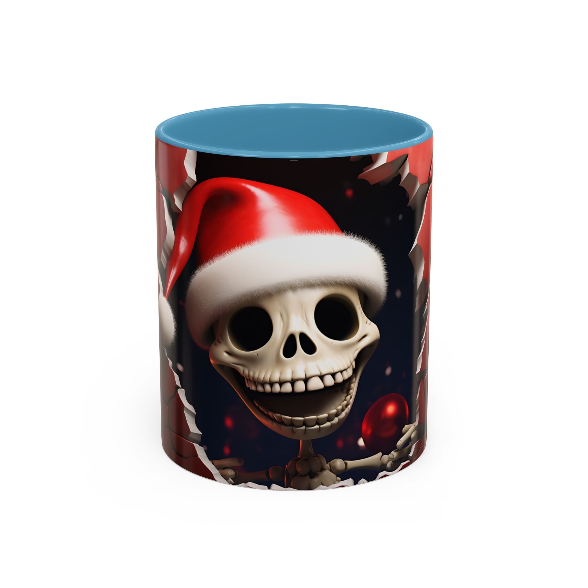 Holiday Skeleton Coffee Mug - Festive Skull Design, Unique Gift for Halloween, Christmas, Coffee Lovers, Drinkware
