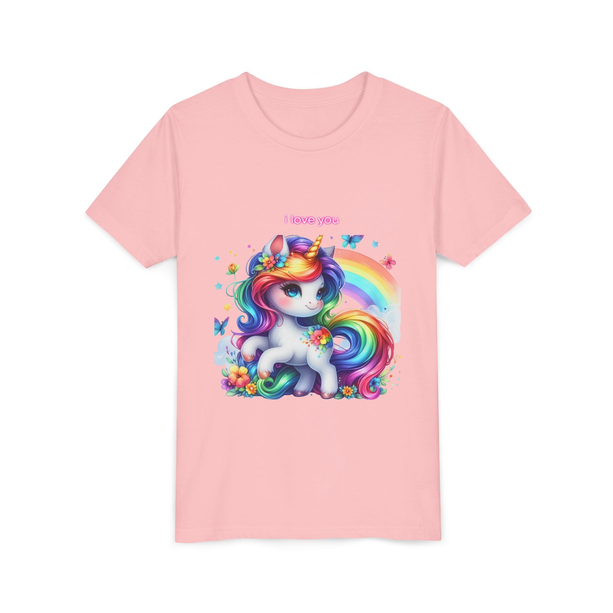 Rainbow Unicorn Youth Tee - Cute Shirt for Kids, Birthday Gift, Girls Unicorn Clothing, Playful Summer T-Shirt, Magical Gift Idea