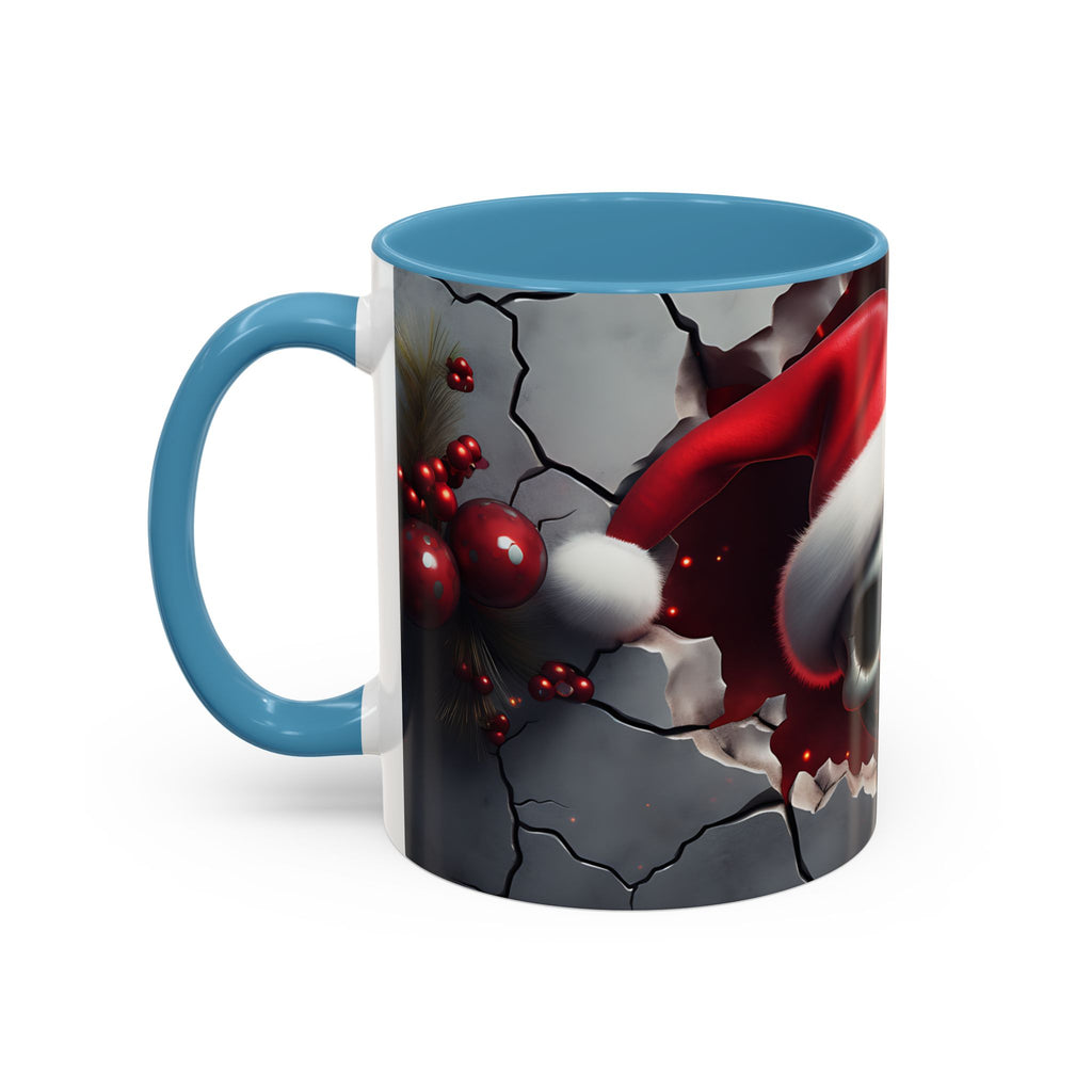 Skull Santa Accent Coffee Mug - Unique Holiday Gift, Halloween Decor, Gothic Style, Skull Lover Mug, Fun Coffee Cups