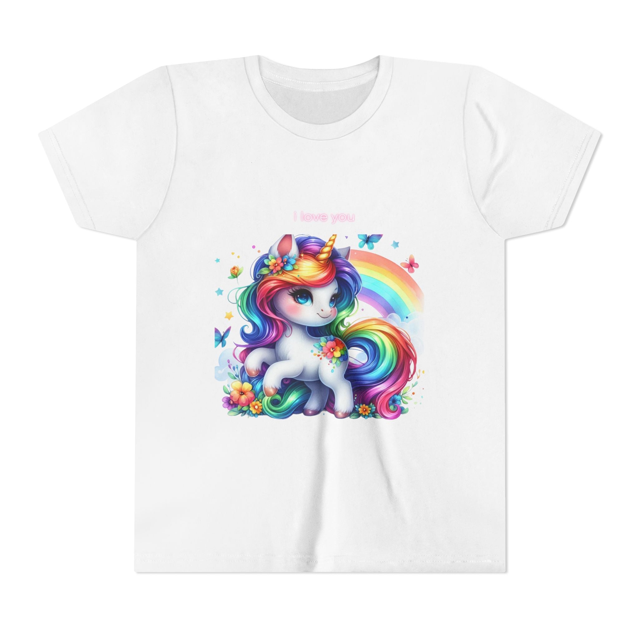 Rainbow Unicorn Youth Tee - Cute Shirt for Kids, Birthday Gift, Girls Unicorn Clothing, Playful Summer T-Shirt, Magical Gift Idea