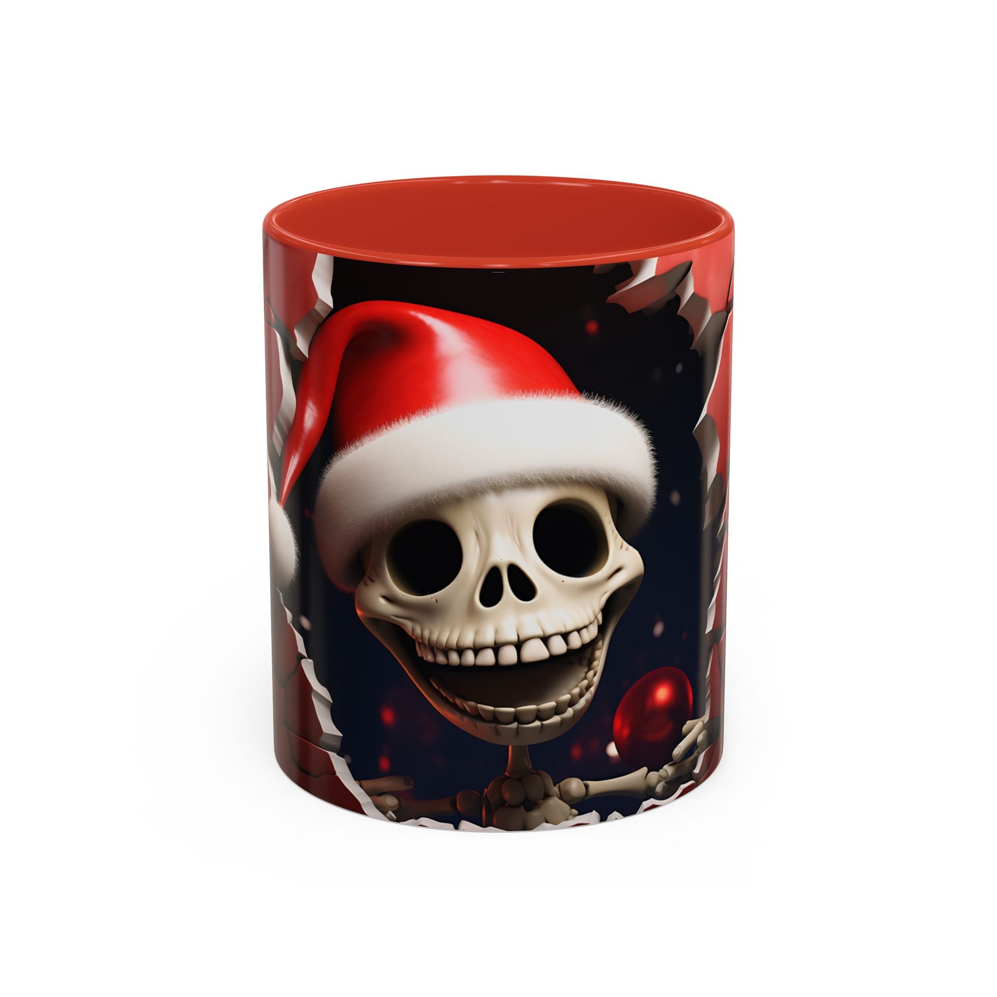 Holiday Skeleton Coffee Mug - Festive Skull Design, Unique Gift for Halloween, Christmas, Coffee Lovers, Drinkware
