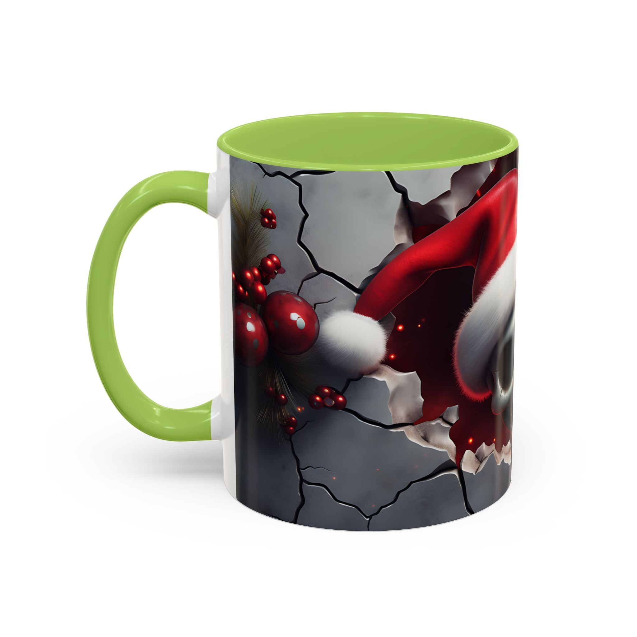 Skull Santa Accent Coffee Mug - Unique Holiday Gift, Halloween Decor, Gothic Style, Skull Lover Mug, Fun Coffee Cups