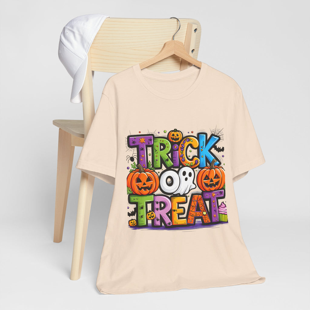 Halloween Trick or Treat T-Shirt | Unisex Short Sleeve Tee, Spooky Graphic Tee, Halloween Costume, Fall Festival Shirt, Kids & Adults