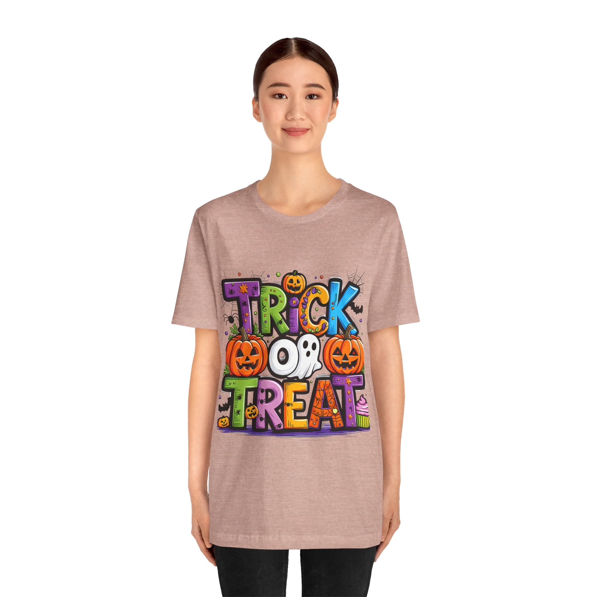Halloween Trick or Treat T-Shirt | Unisex Short Sleeve Tee, Spooky Graphic Tee, Halloween Costume, Fall Festival Shirt, Kids & Adults