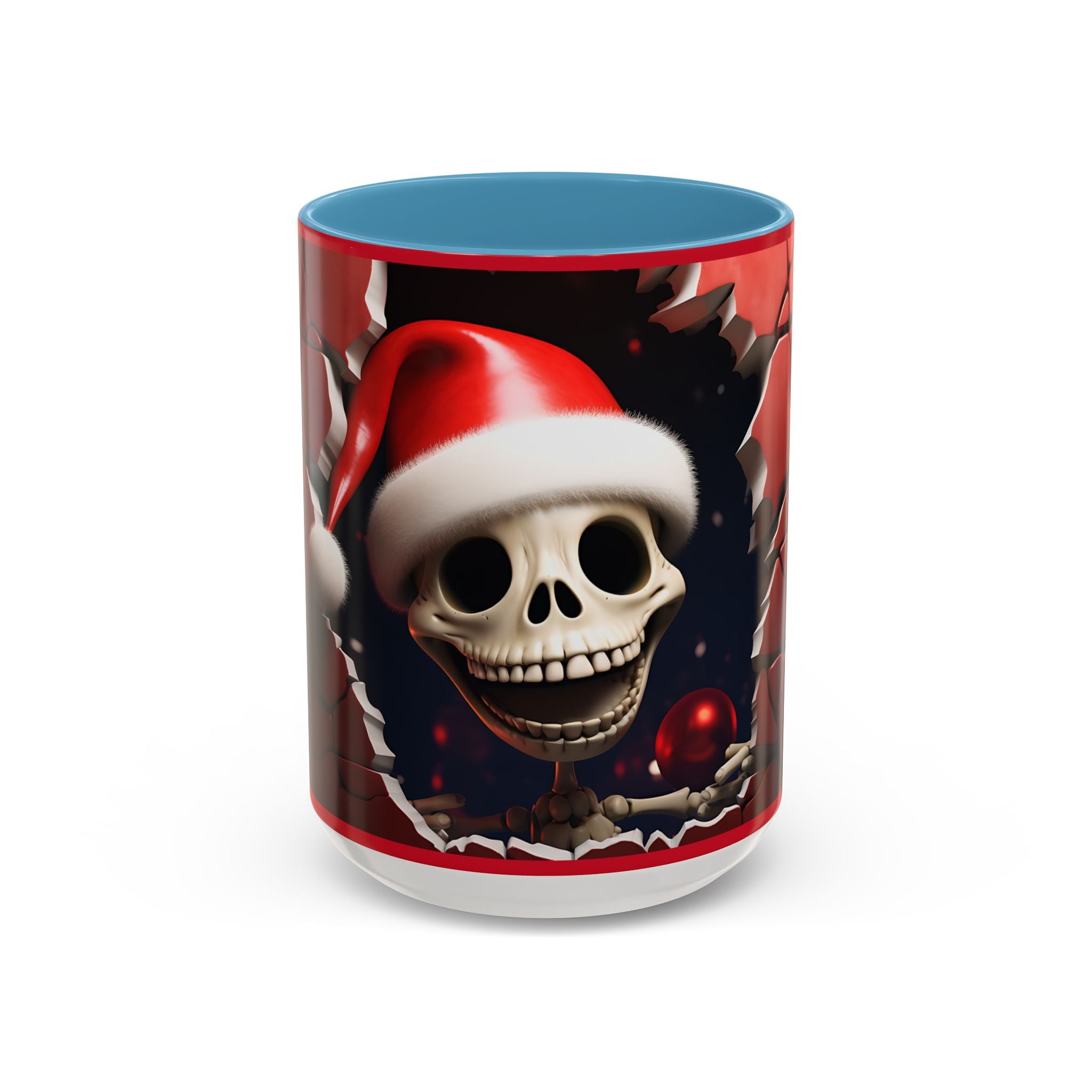Holiday Skeleton Coffee Mug - Festive Skull Design, Unique Gift for Halloween, Christmas, Coffee Lovers, Drinkware