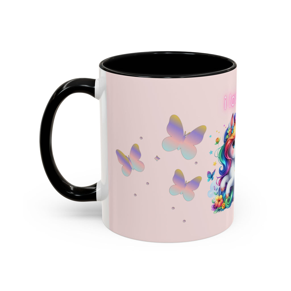 Whimsical Unicorn Coffee Mug - I Love You, Cute Gift, Rainbow Lover, Fun Beverage Cup, Cheerful Drinkware