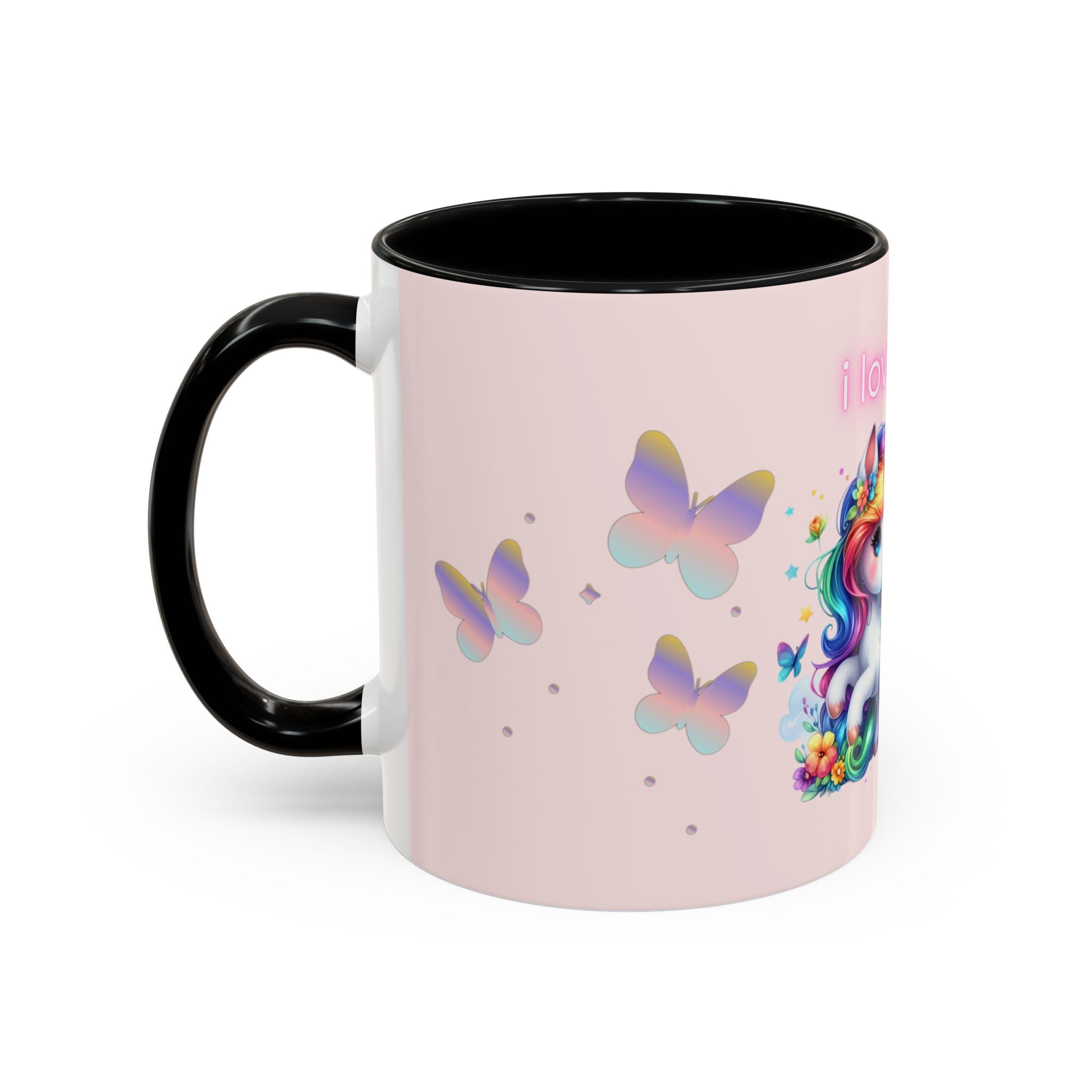 Whimsical Unicorn Coffee Mug - I Love You, Cute Gift, Rainbow Lover, Fun Beverage Cup, Cheerful Drinkware