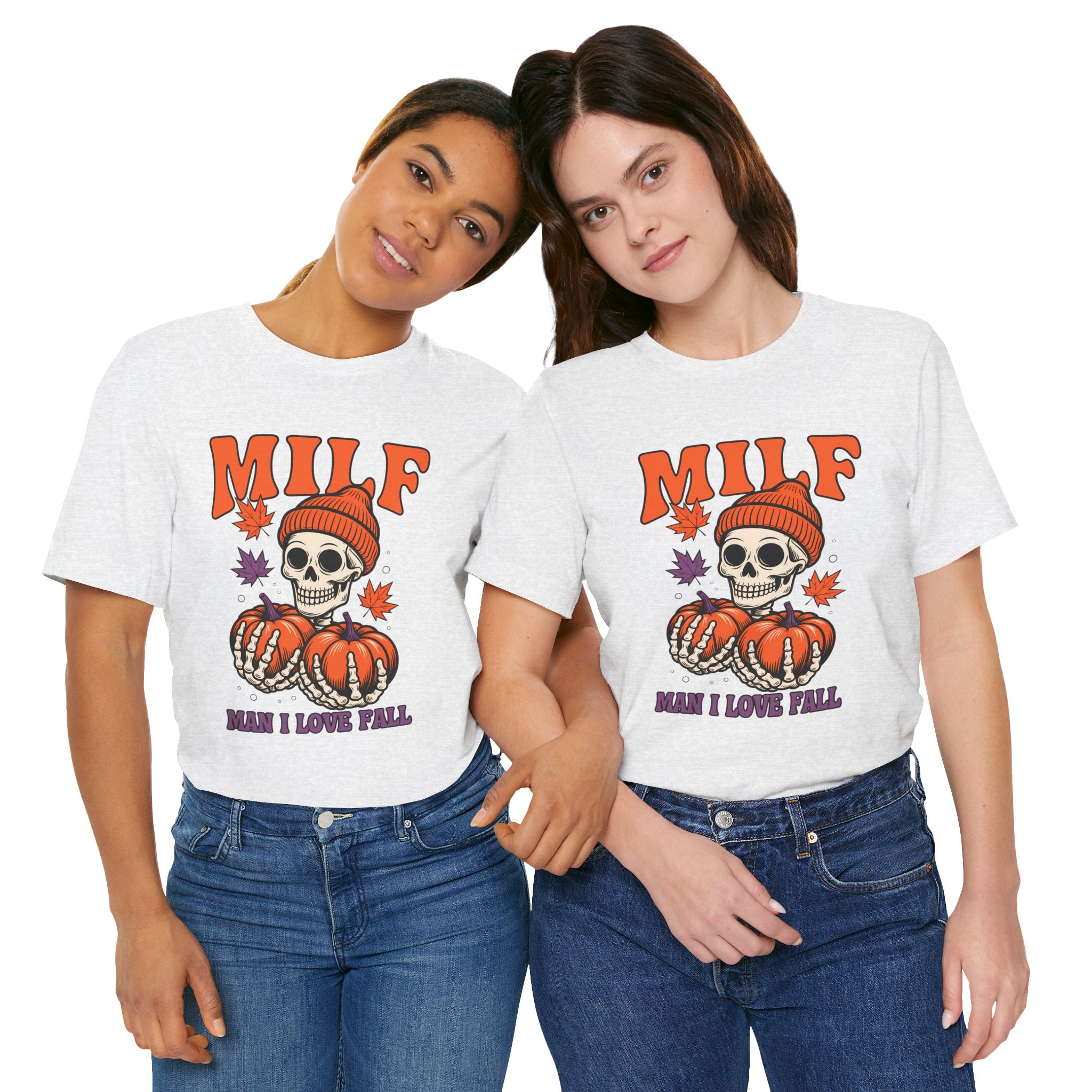 Fall Vibes Skeleton Tee - Halloween Fashion, Unisex Shirt, Fall Apparel, MILF Shirt, Halloween Costume Top