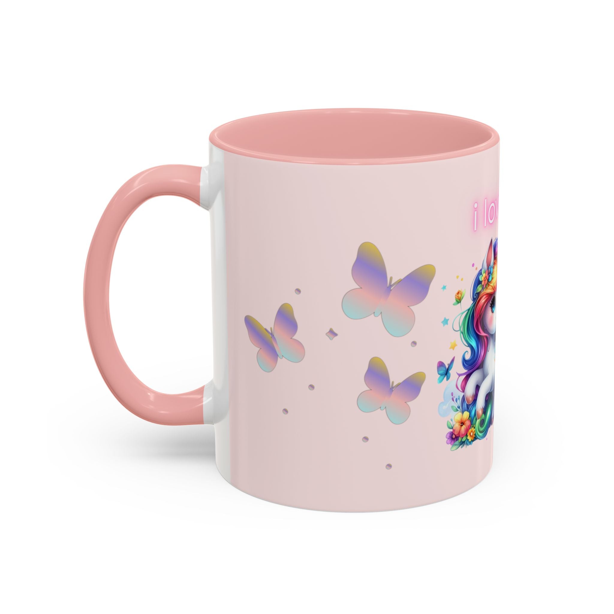 Whimsical Unicorn Coffee Mug - I Love You, Cute Gift, Rainbow Lover, Fun Beverage Cup, Cheerful Drinkware