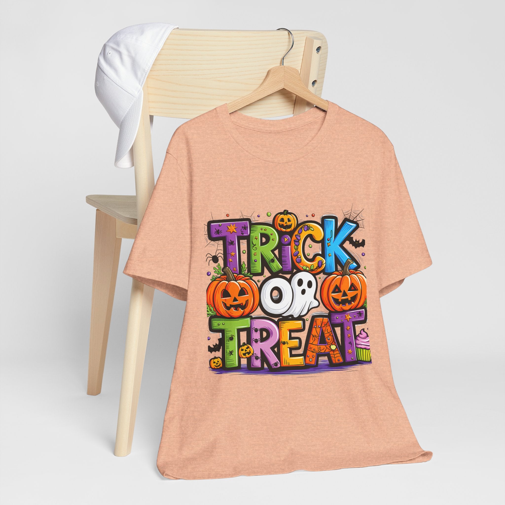 Halloween Trick or Treat T-Shirt | Unisex Short Sleeve Tee, Spooky Graphic Tee, Halloween Costume, Fall Festival Shirt, Kids & Adults