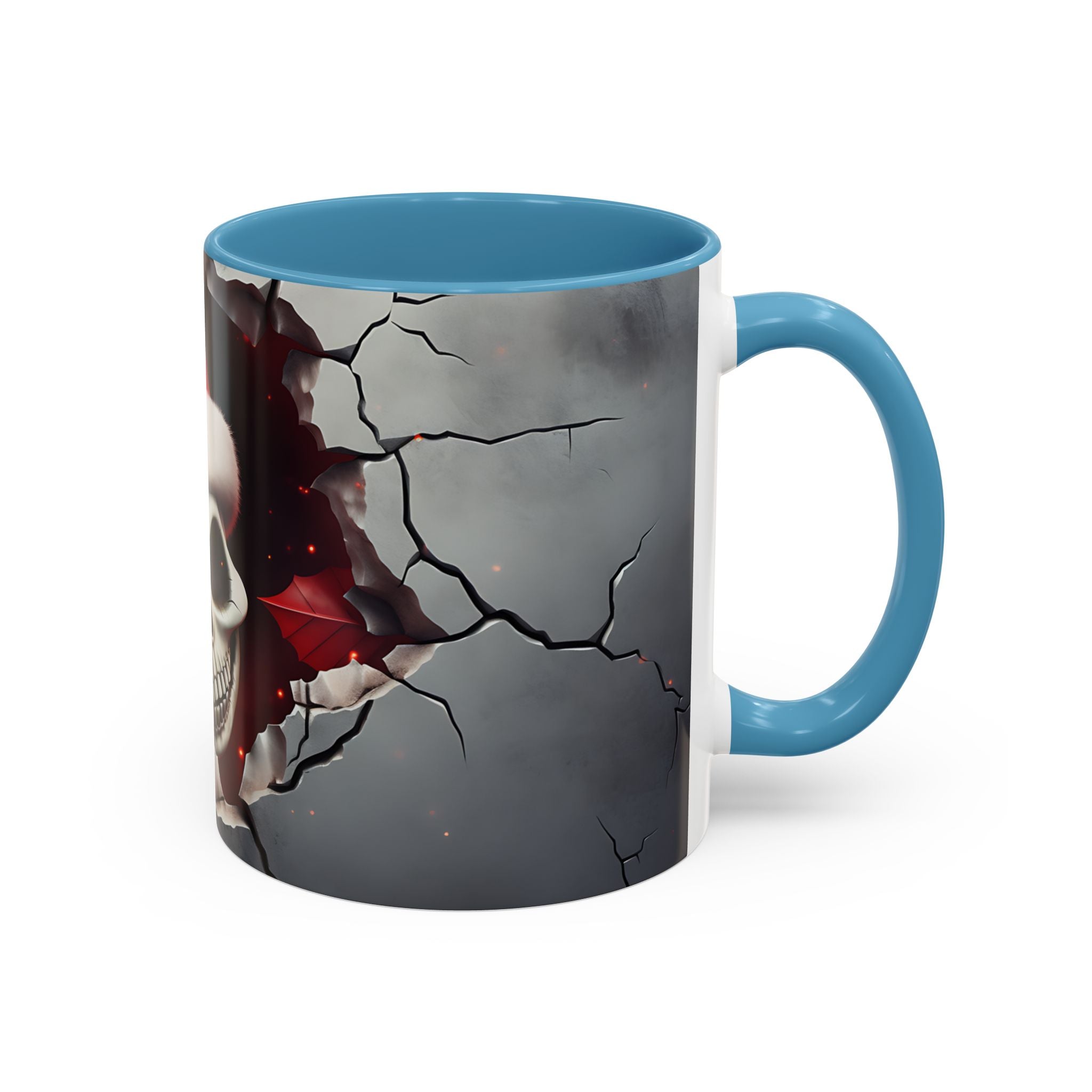 Skull Santa Accent Coffee Mug - Unique Holiday Gift, Halloween Decor, Gothic Style, Skull Lover Mug, Fun Coffee Cups