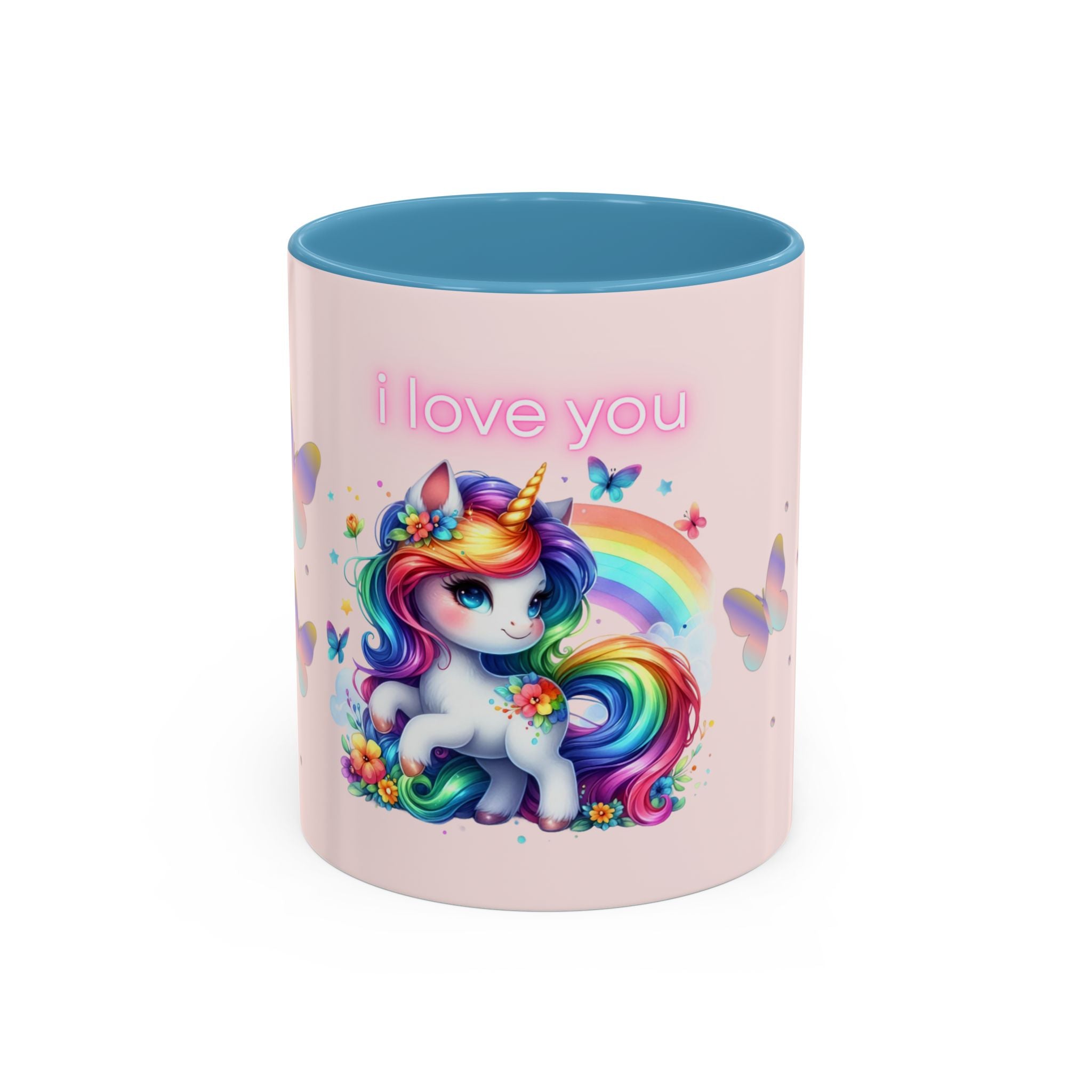 Whimsical Unicorn Coffee Mug - I Love You, Cute Gift, Rainbow Lover, Fun Beverage Cup, Cheerful Drinkware