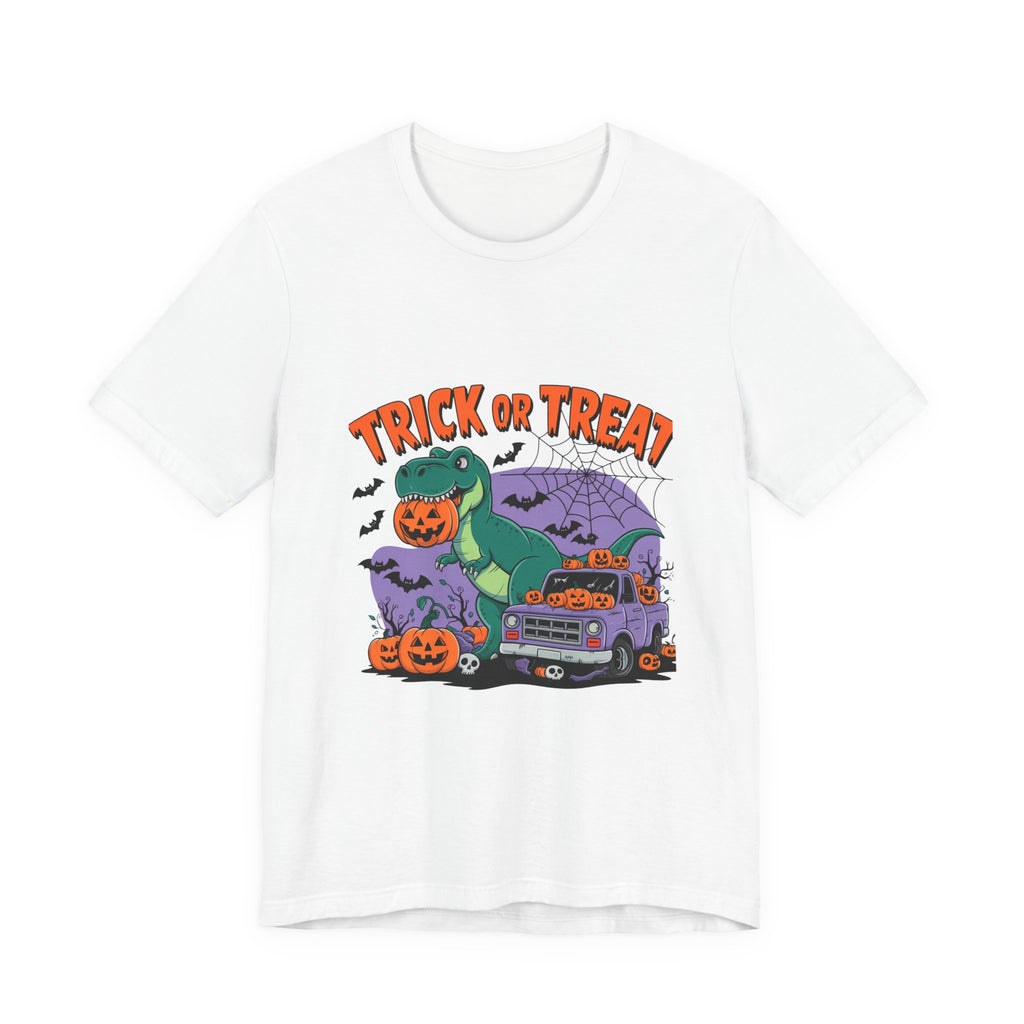 Halloween Dino Tee, Unisex T-Shirt, Trick or Treat Shirt, Fun Halloween Costume, Kids & Adults Halloween Apparel