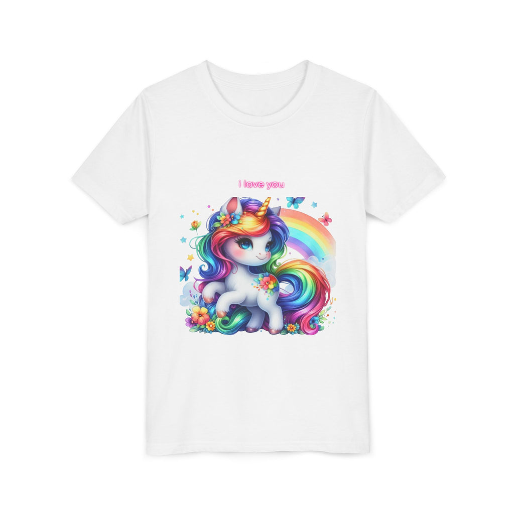 Rainbow Unicorn Youth Tee - Cute Shirt for Kids, Birthday Gift, Girls Unicorn Clothing, Playful Summer T-Shirt, Magical Gift Idea