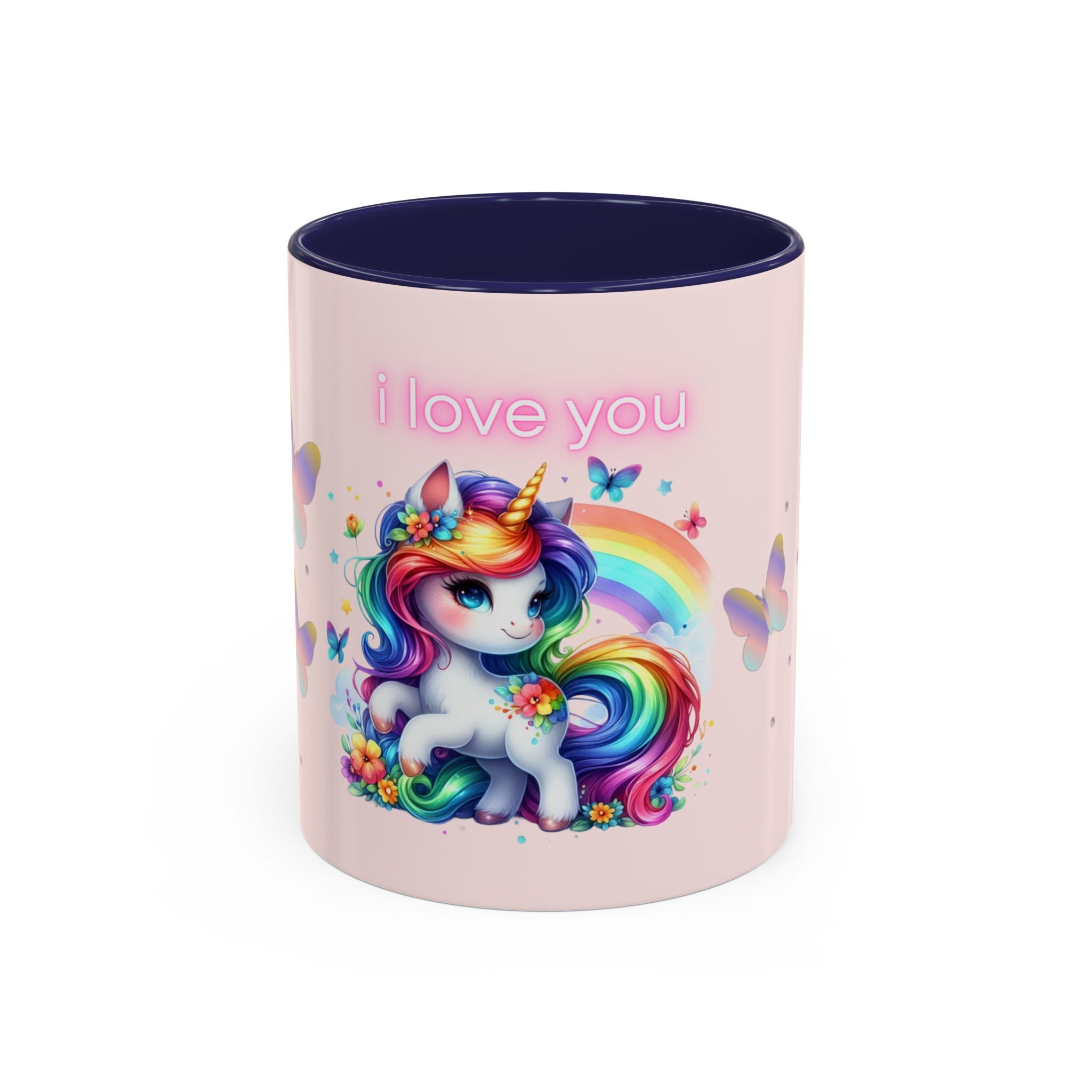 Whimsical Unicorn Coffee Mug - I Love You, Cute Gift, Rainbow Lover, Fun Beverage Cup, Cheerful Drinkware