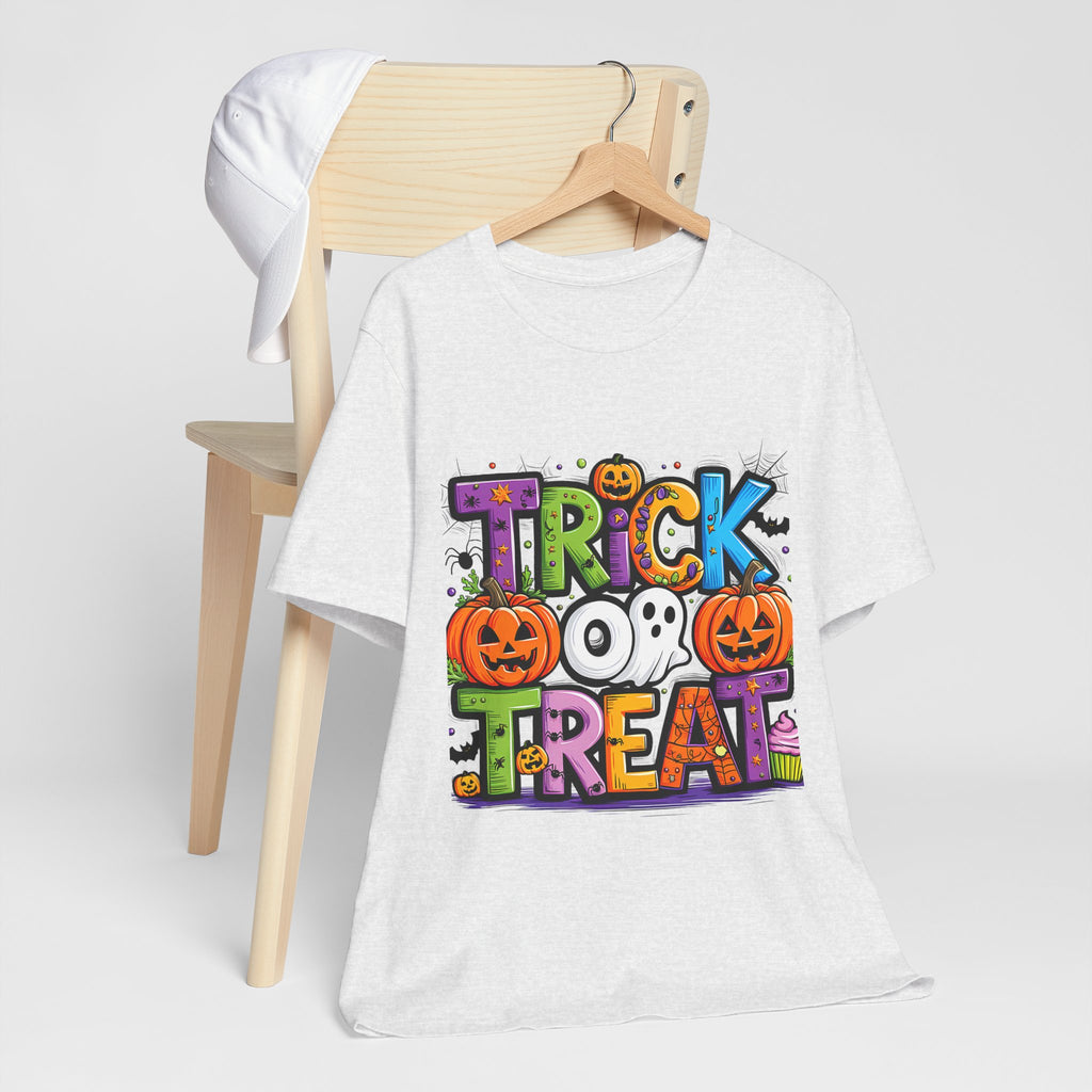 Halloween Trick or Treat T-Shirt | Unisex Short Sleeve Tee, Spooky Graphic Tee, Halloween Costume, Fall Festival Shirt, Kids & Adults