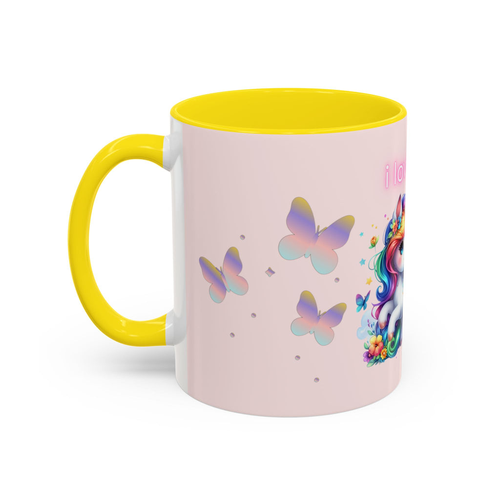 Whimsical Unicorn Coffee Mug - I Love You, Cute Gift, Rainbow Lover, Fun Beverage Cup, Cheerful Drinkware