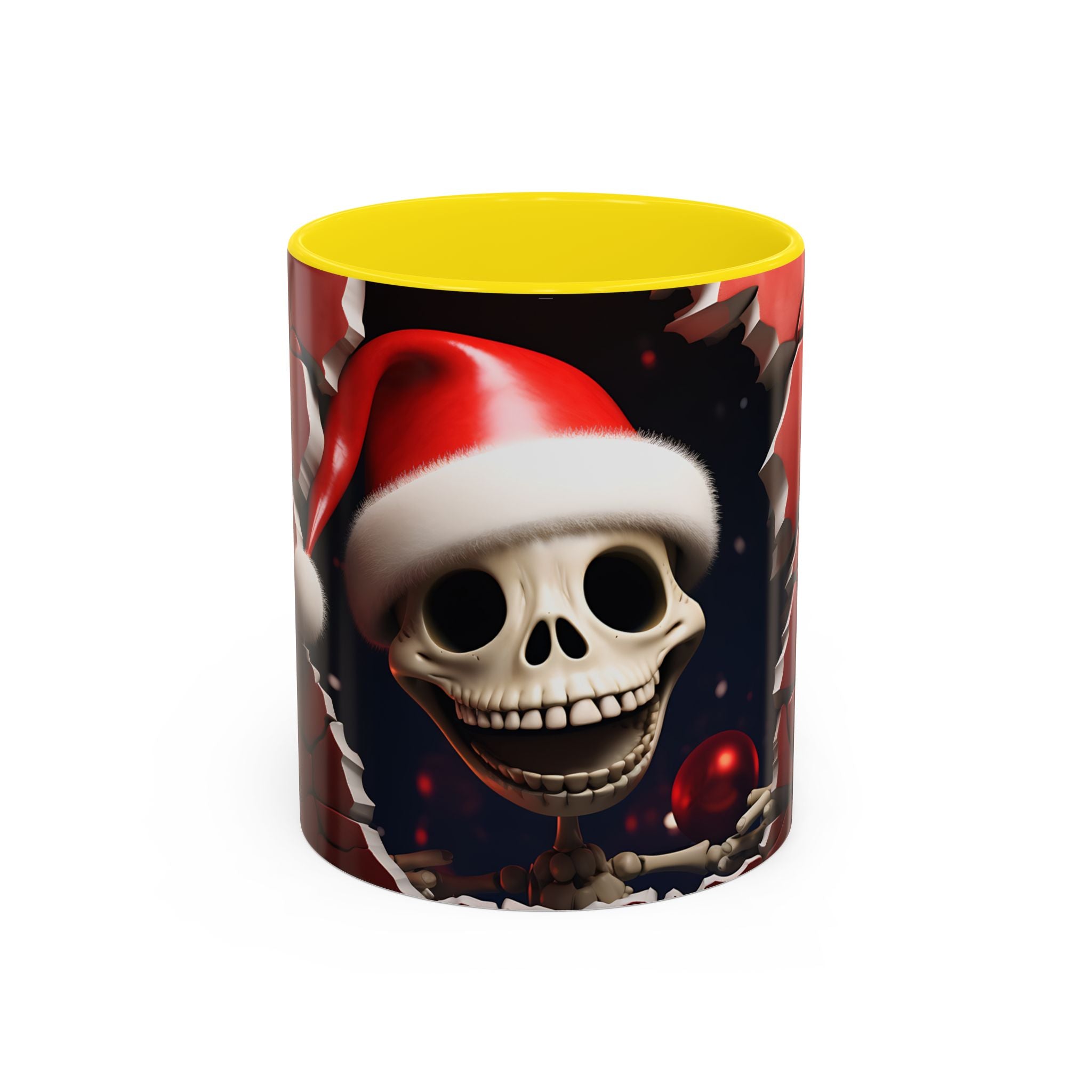 Holiday Skeleton Coffee Mug - Festive Skull Design, Unique Gift for Halloween, Christmas, Coffee Lovers, Drinkware