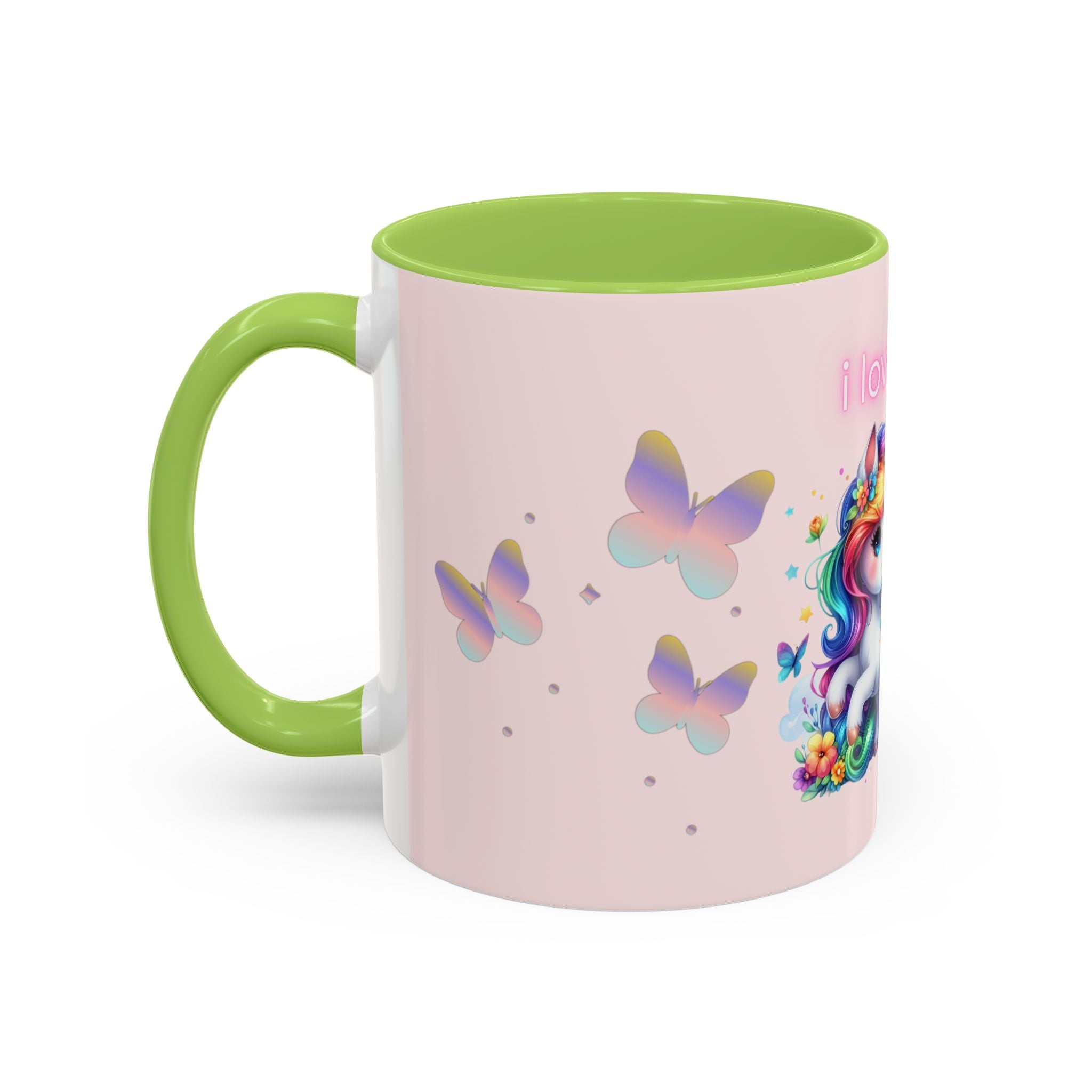 Whimsical Unicorn Coffee Mug - I Love You, Cute Gift, Rainbow Lover, Fun Beverage Cup, Cheerful Drinkware