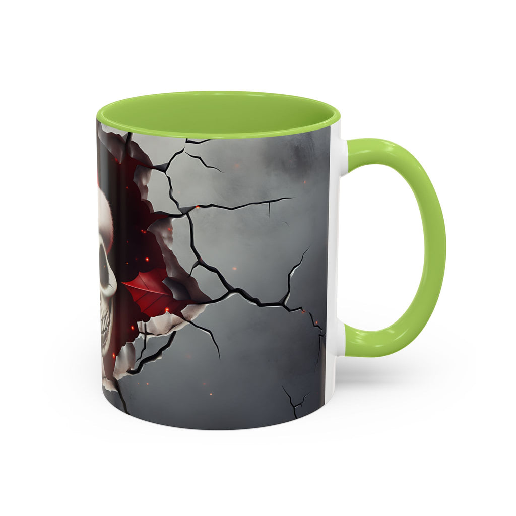 Skull Santa Accent Coffee Mug - Unique Holiday Gift, Halloween Decor, Gothic Style, Skull Lover Mug, Fun Coffee Cups
