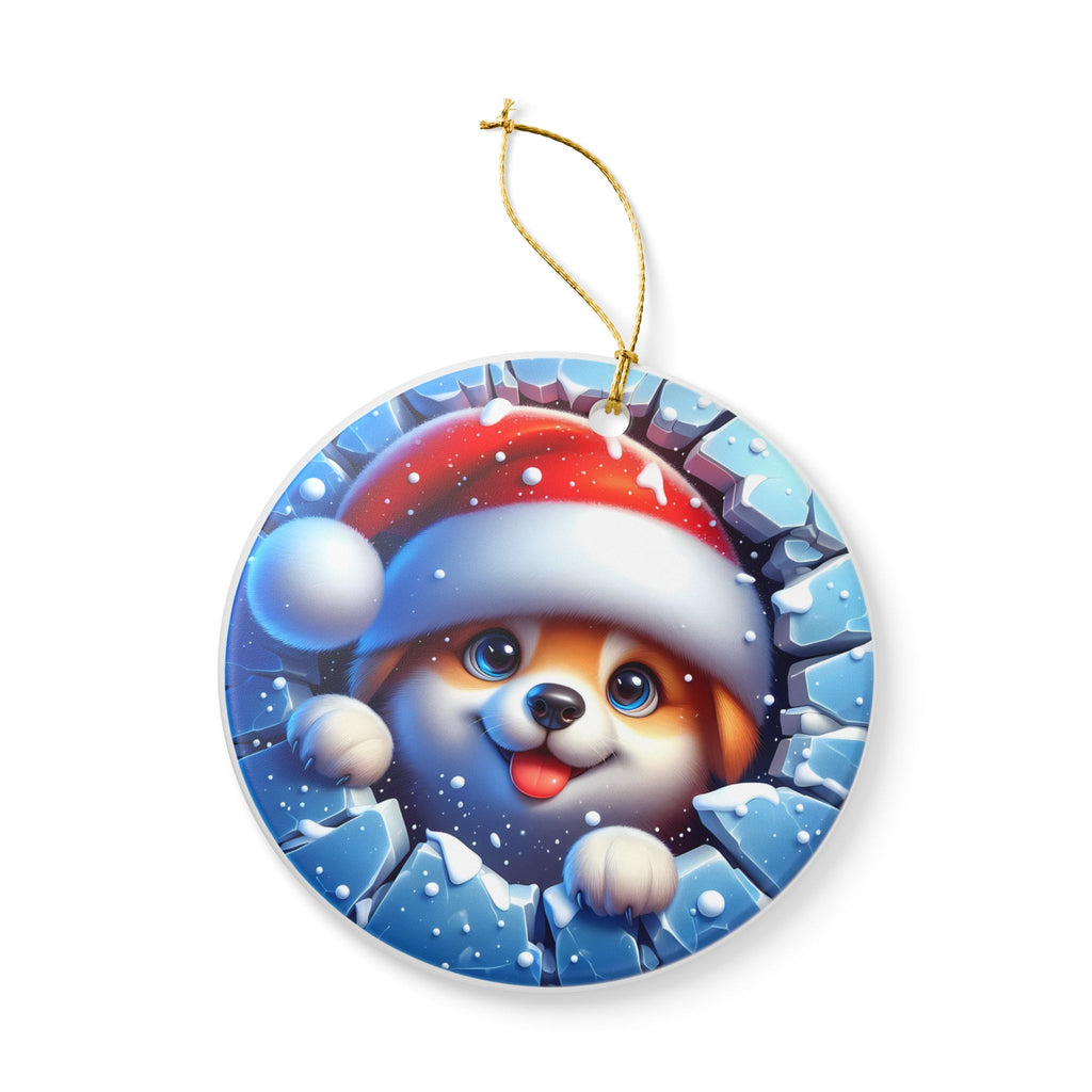Festive Dog Christmas Ornament, Cute Pet Decor, Holiday Decoration, Animal Lover Gift, Tree Ornament, Winter Home Decor