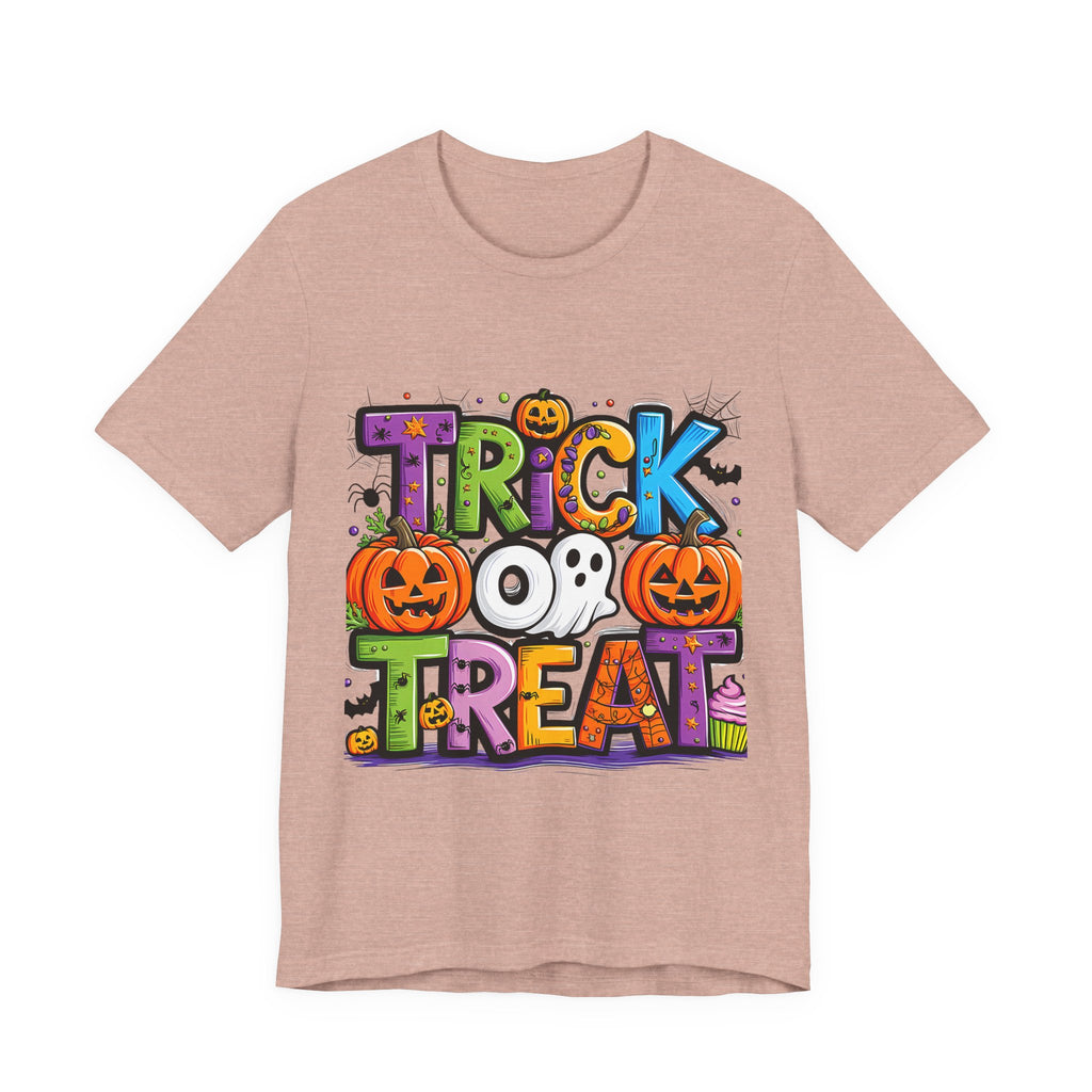 Halloween Trick or Treat T-Shirt | Unisex Short Sleeve Tee, Spooky Graphic Tee, Halloween Costume, Fall Festival Shirt, Kids & Adults