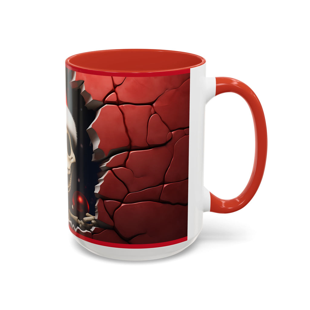 Holiday Skeleton Coffee Mug - Festive Skull Design, Unique Gift for Halloween, Christmas, Coffee Lovers, Drinkware