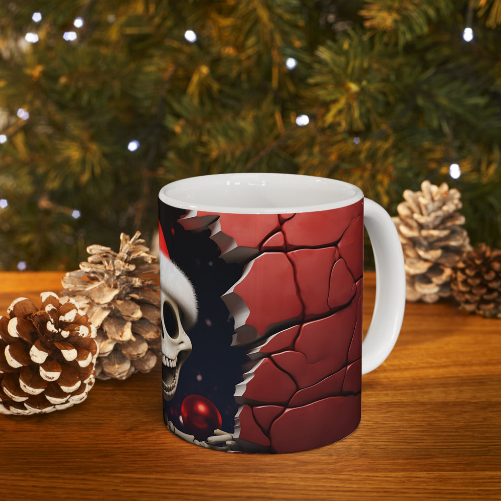 Festive Skeleton Mug - Perfect for Halloween, Christmas Cheer, Unique Gift, Holiday Decor, Coffee Lover's Favorite