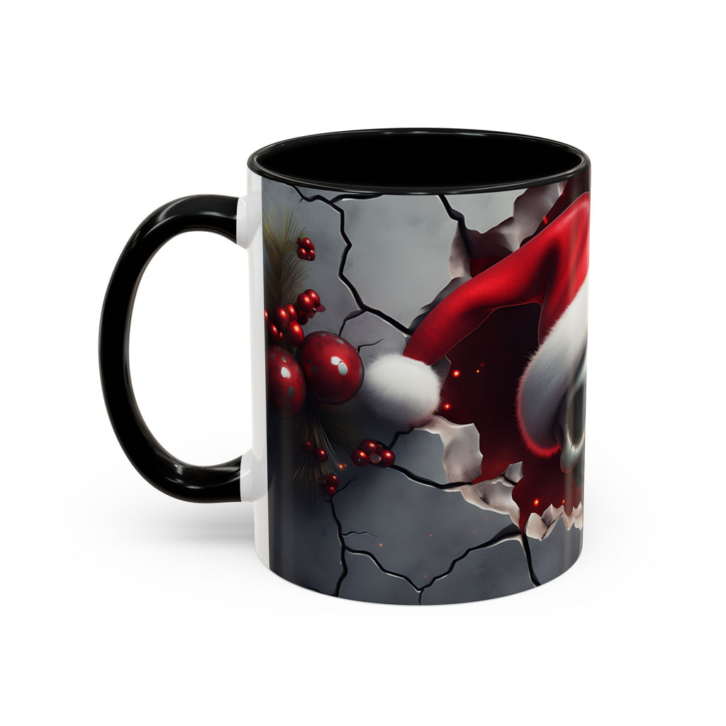 Skull Santa Accent Coffee Mug - Unique Holiday Gift, Halloween Decor, Gothic Style, Skull Lover Mug, Fun Coffee Cups
