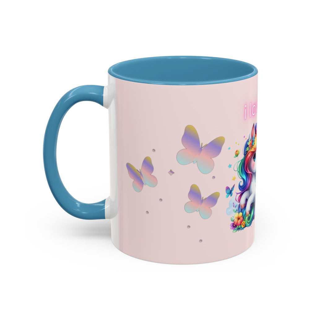 Whimsical Unicorn Coffee Mug - I Love You, Cute Gift, Rainbow Lover, Fun Beverage Cup, Cheerful Drinkware