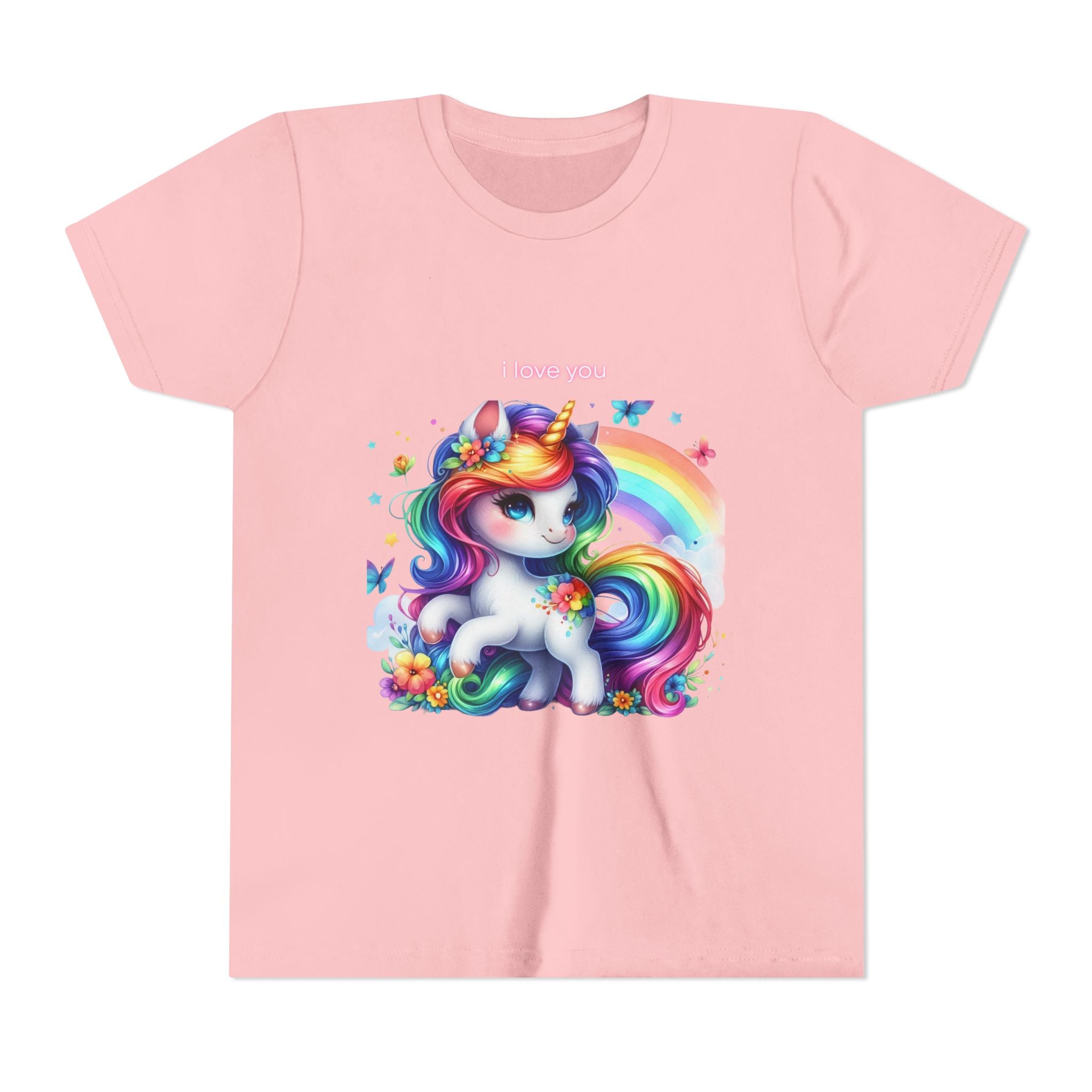 Rainbow Unicorn Youth Tee - Cute Shirt for Kids, Birthday Gift, Girls Unicorn Clothing, Playful Summer T-Shirt, Magical Gift Idea