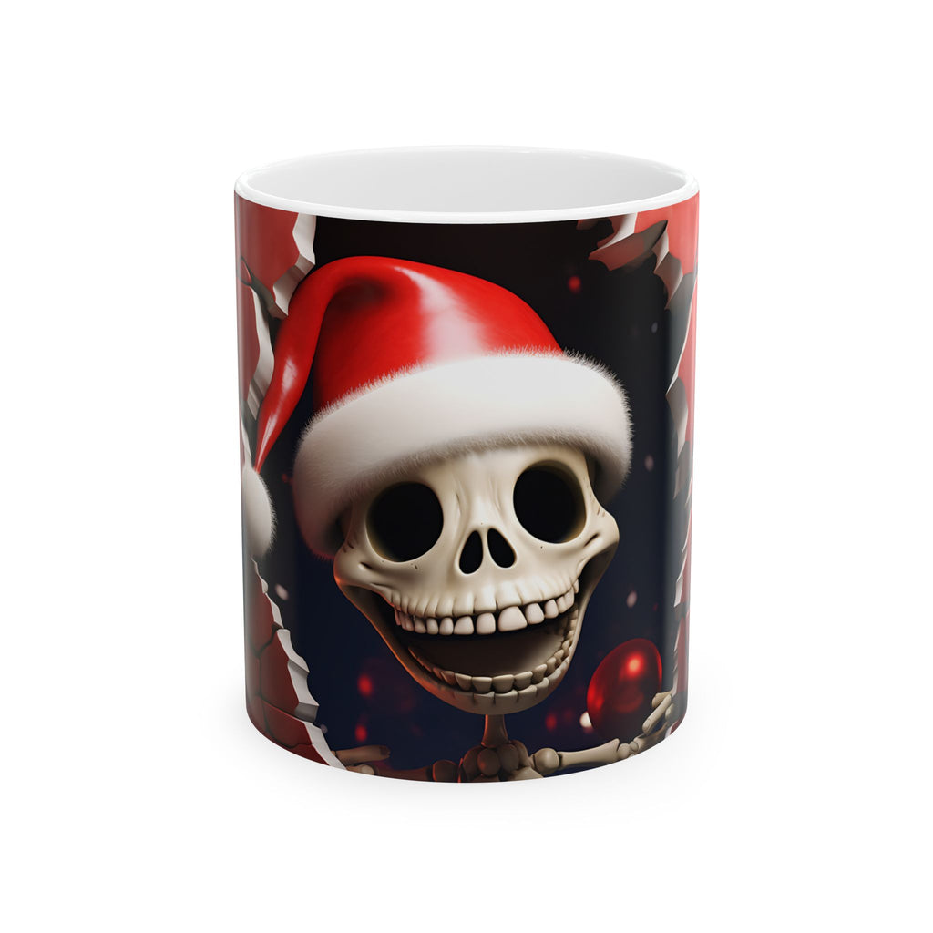 Festive Skeleton Mug - Perfect for Halloween, Christmas Cheer, Unique Gift, Holiday Decor, Coffee Lover's Favorite