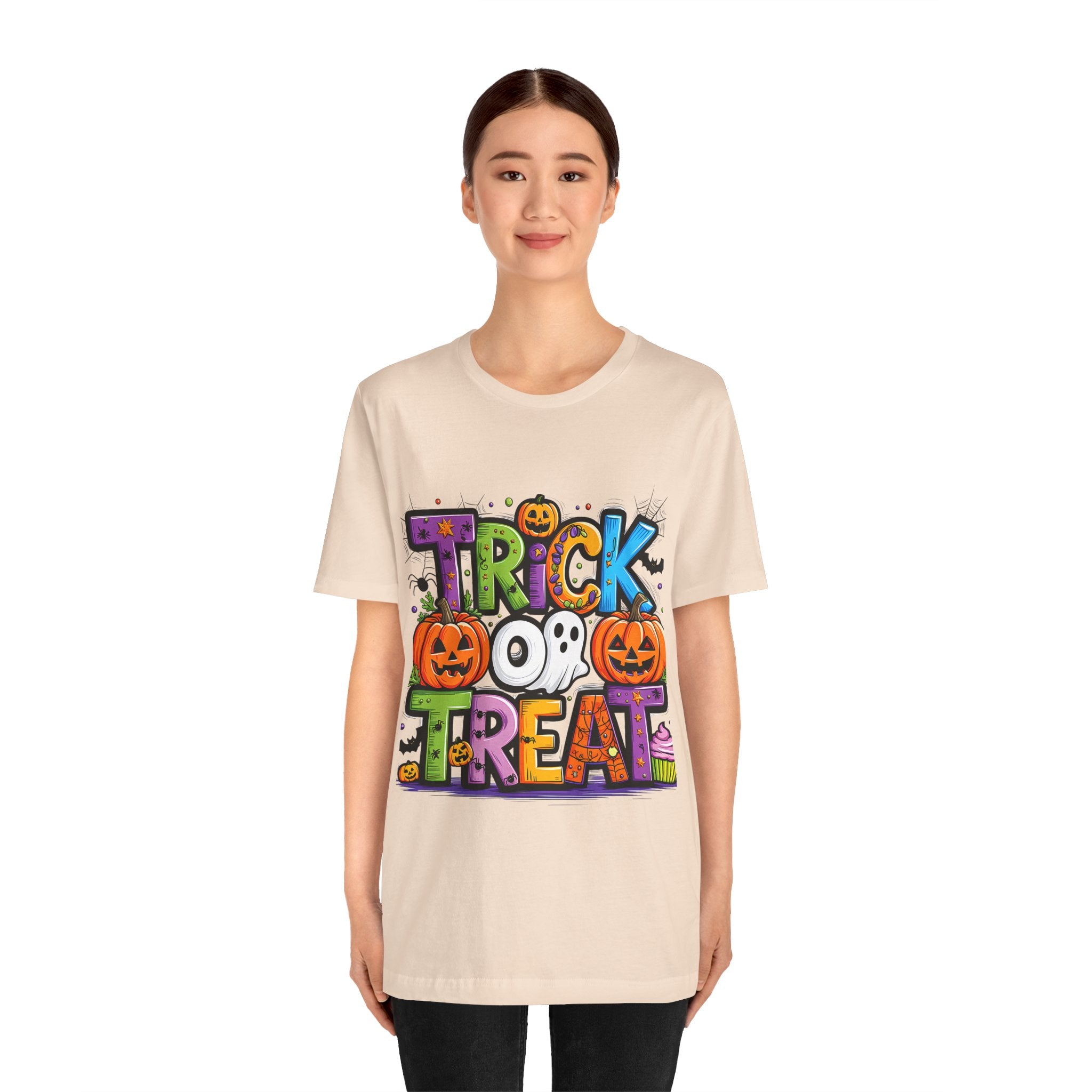 Halloween Trick or Treat T-Shirt | Unisex Short Sleeve Tee, Spooky Graphic Tee, Halloween Costume, Fall Festival Shirt, Kids & Adults