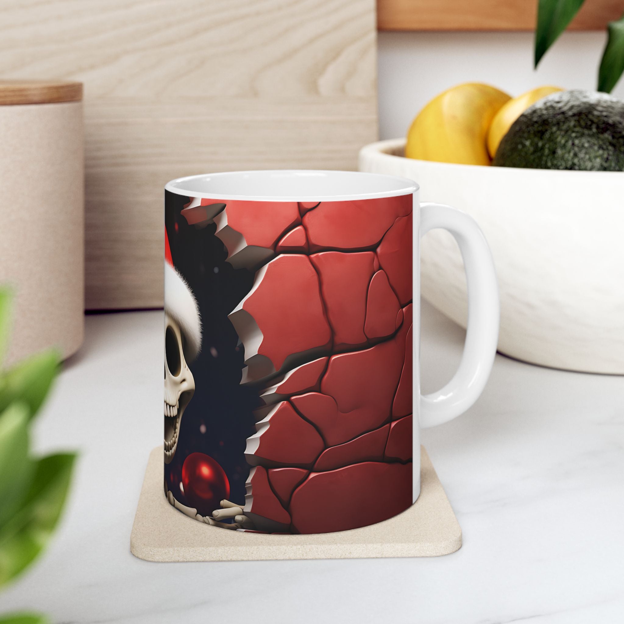 Festive Skeleton Mug - Perfect for Halloween, Christmas Cheer, Unique Gift, Holiday Decor, Coffee Lover's Favorite