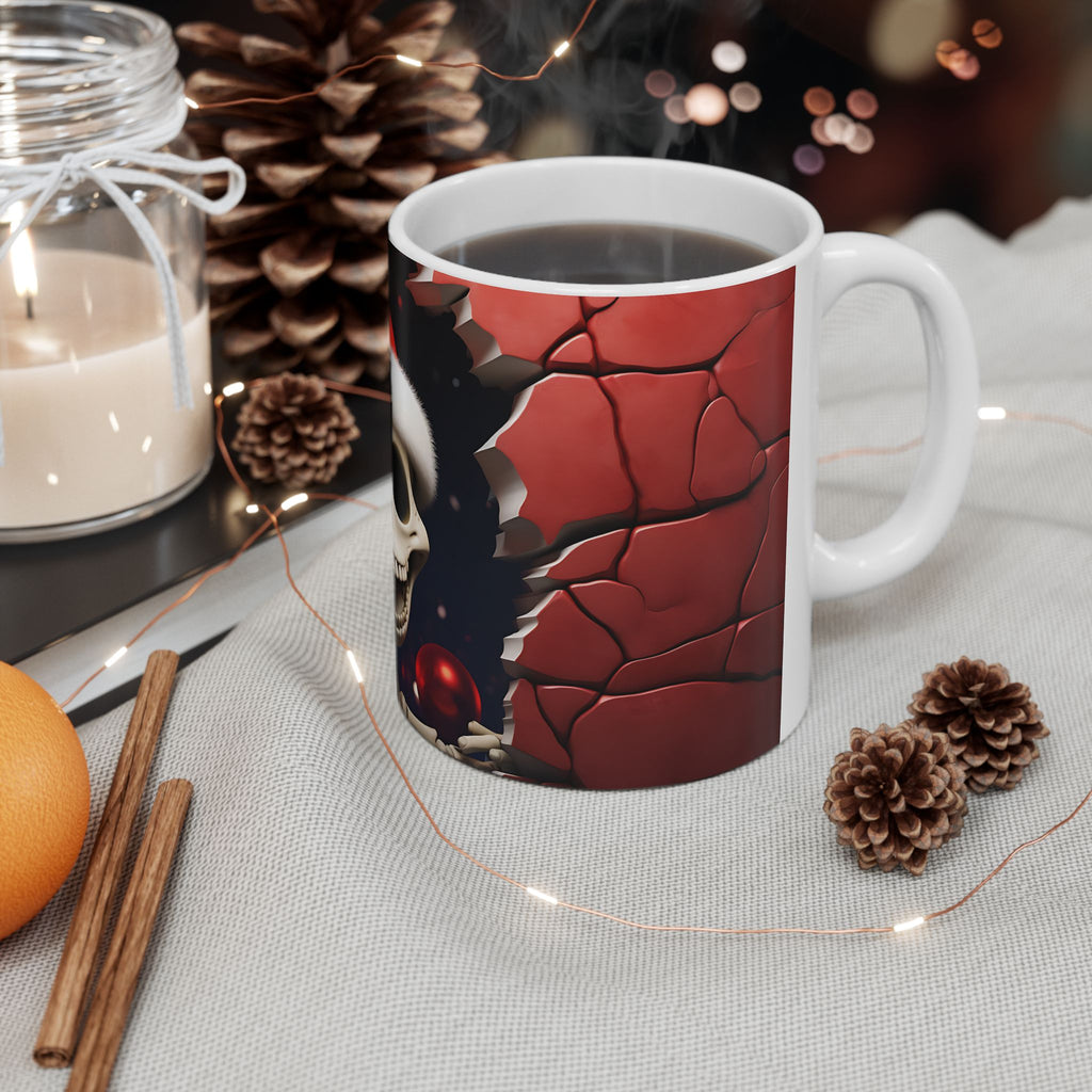 Festive Skeleton Mug - Perfect for Halloween, Christmas Cheer, Unique Gift, Holiday Decor, Coffee Lover's Favorite