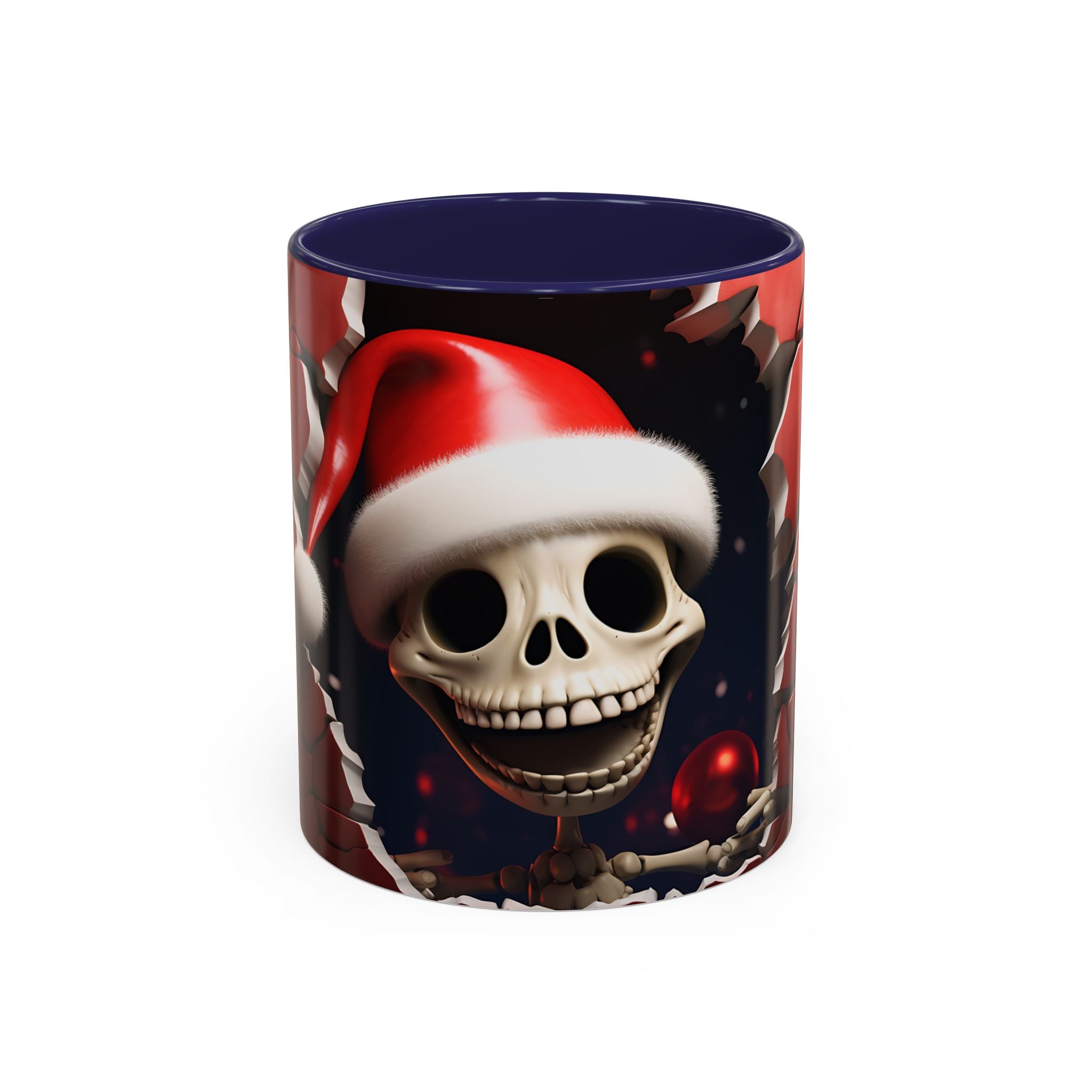 Holiday Skeleton Coffee Mug - Festive Skull Design, Unique Gift for Halloween, Christmas, Coffee Lovers, Drinkware