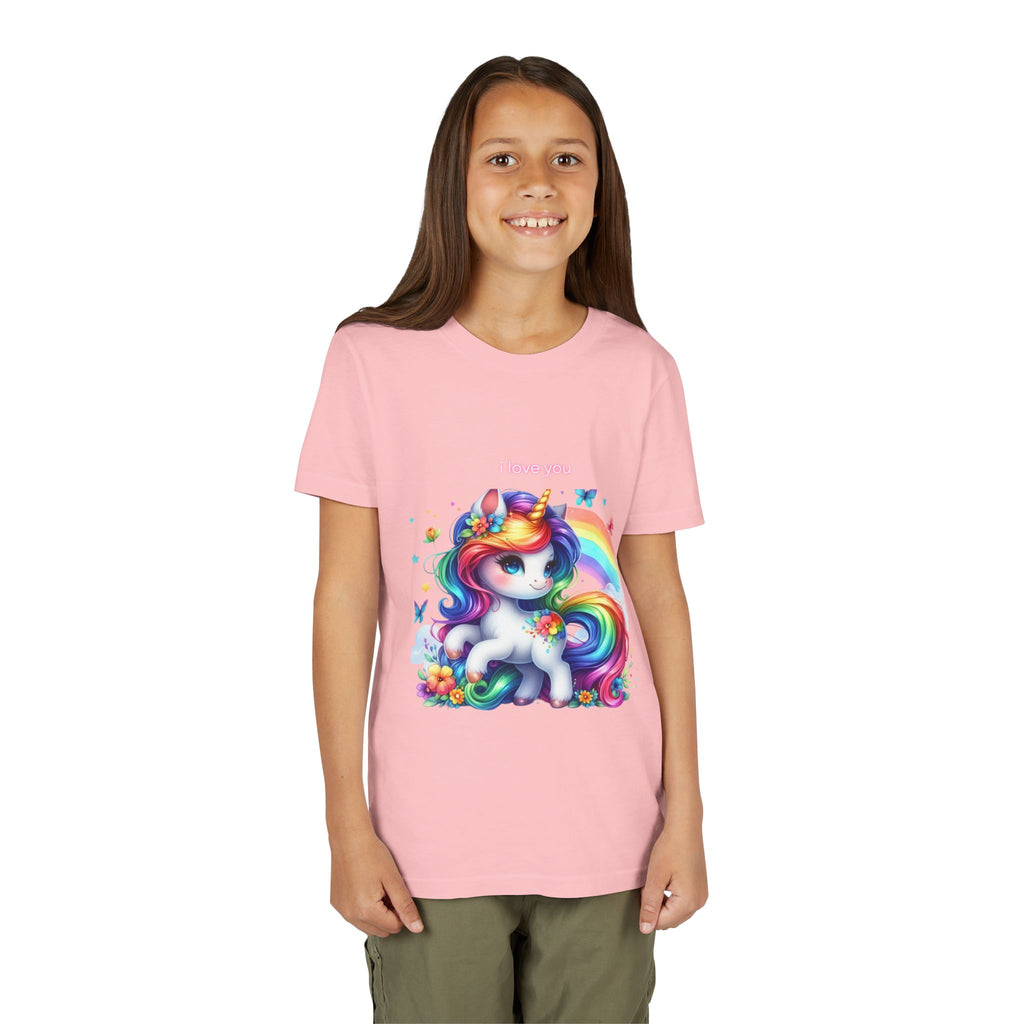 Rainbow Unicorn Youth Tee - Cute Shirt for Kids, Birthday Gift, Girls Unicorn Clothing, Playful Summer T-Shirt, Magical Gift Idea