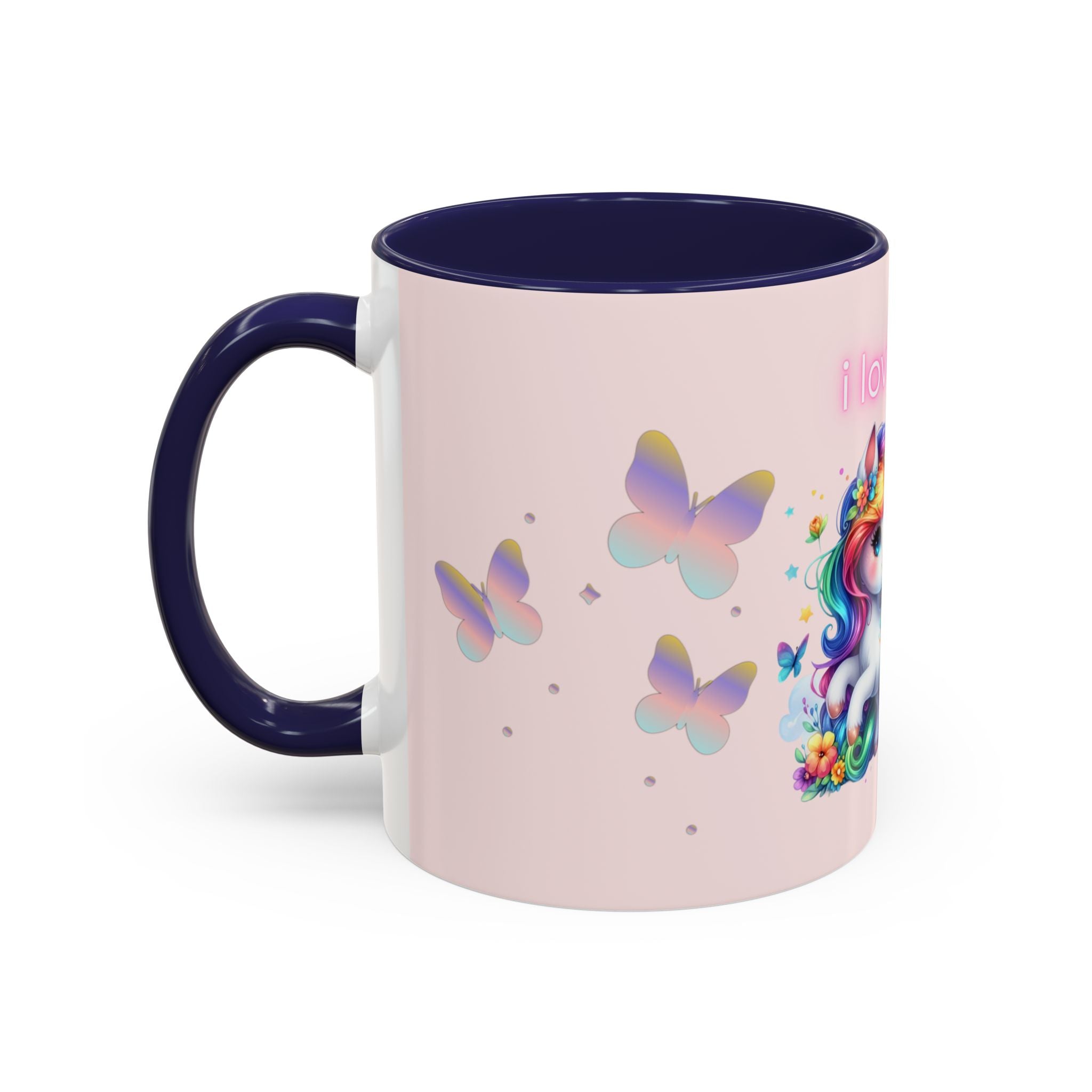 Whimsical Unicorn Coffee Mug - I Love You, Cute Gift, Rainbow Lover, Fun Beverage Cup, Cheerful Drinkware