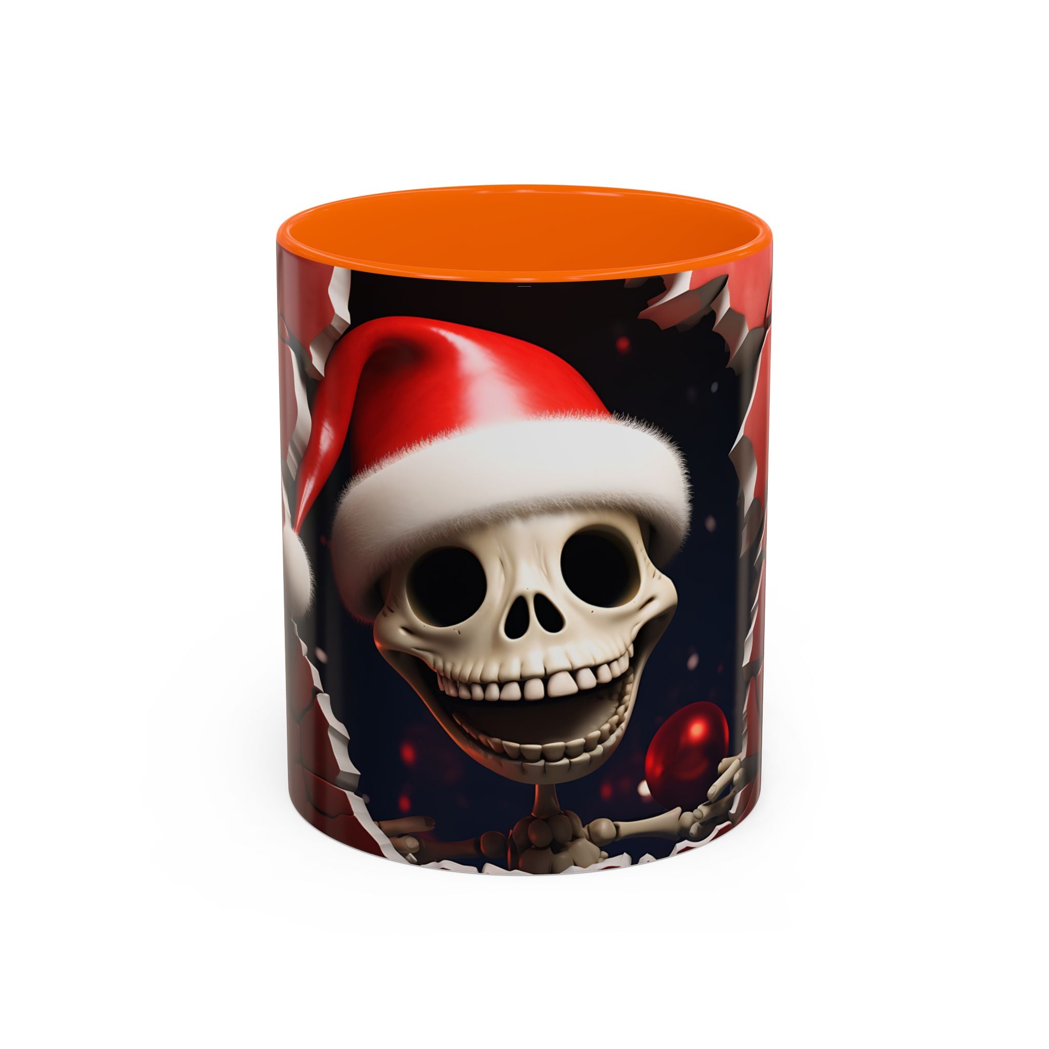 Holiday Skeleton Coffee Mug - Festive Skull Design, Unique Gift for Halloween, Christmas, Coffee Lovers, Drinkware