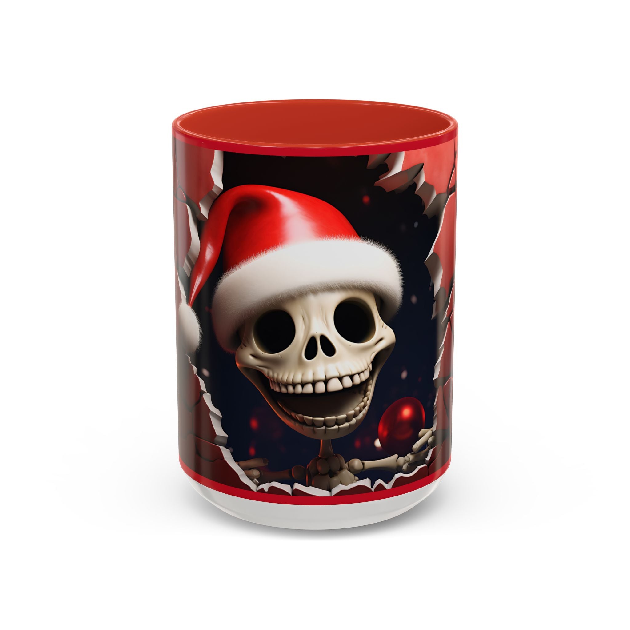 Holiday Skeleton Coffee Mug - Festive Skull Design, Unique Gift for Halloween, Christmas, Coffee Lovers, Drinkware