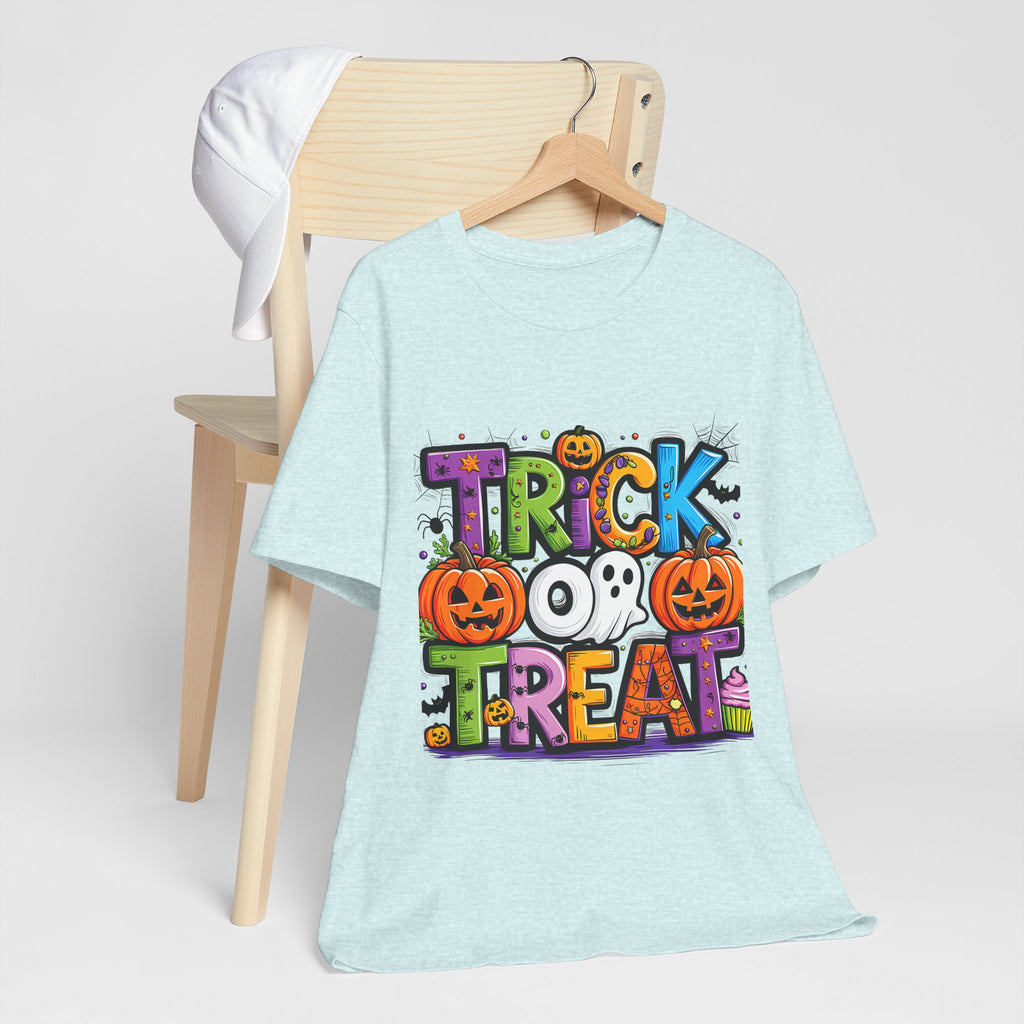 Halloween Trick or Treat T-Shirt | Unisex Short Sleeve Tee, Spooky Graphic Tee, Halloween Costume, Fall Festival Shirt, Kids & Adults