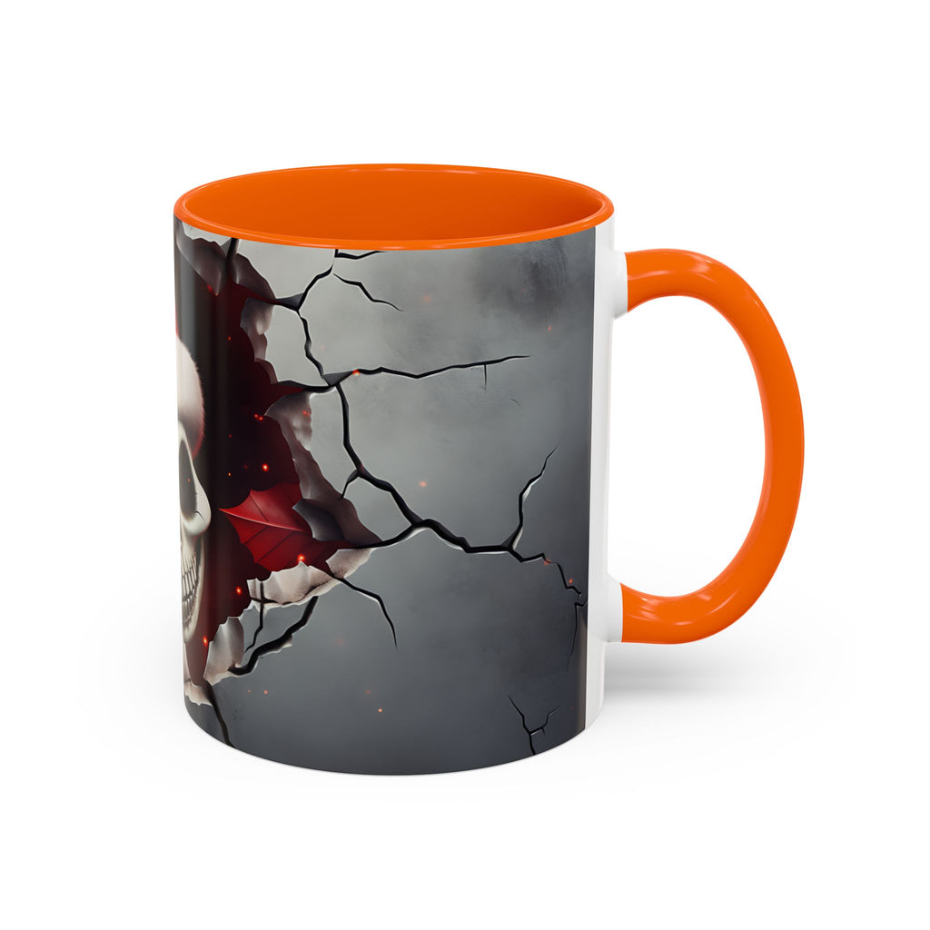 Skull Santa Accent Coffee Mug - Unique Holiday Gift, Halloween Decor, Gothic Style, Skull Lover Mug, Fun Coffee Cups