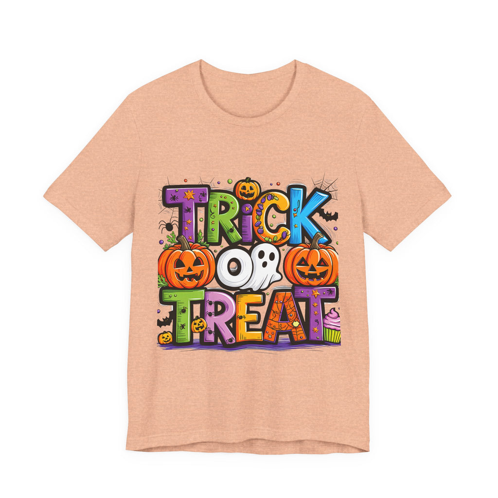 Halloween Trick or Treat T-Shirt | Unisex Short Sleeve Tee, Spooky Graphic Tee, Halloween Costume, Fall Festival Shirt, Kids & Adults