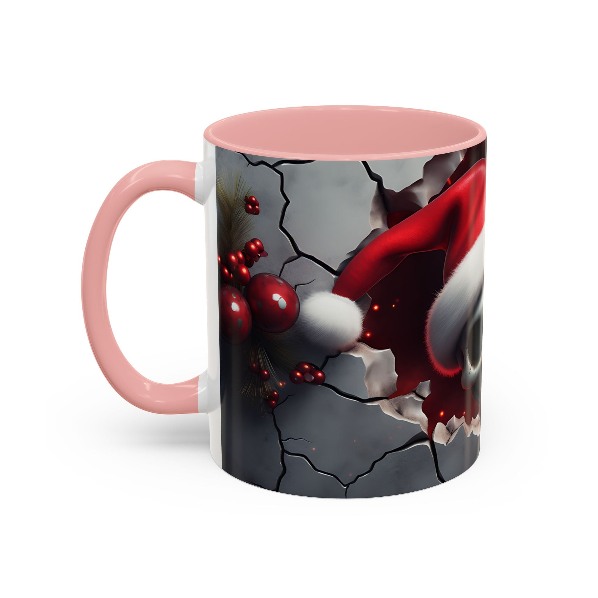 Skull Santa Accent Coffee Mug - Unique Holiday Gift, Halloween Decor, Gothic Style, Skull Lover Mug, Fun Coffee Cups