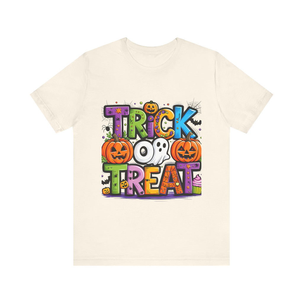 Halloween Trick or Treat T-Shirt | Unisex Short Sleeve Tee, Spooky Graphic Tee, Halloween Costume, Fall Festival Shirt, Kids & Adults