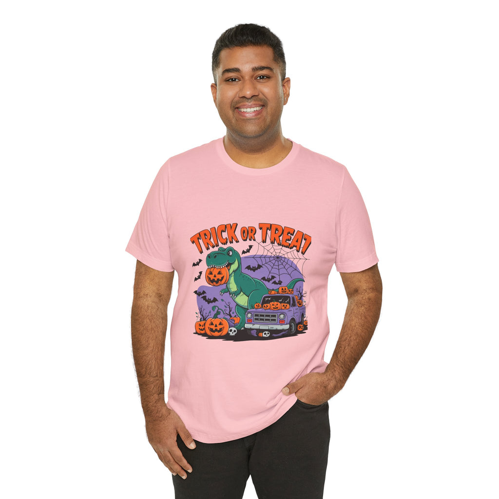 Halloween Dino Tee, Unisex T-Shirt, Trick or Treat Shirt, Fun Halloween Costume, Kids & Adults Halloween Apparel